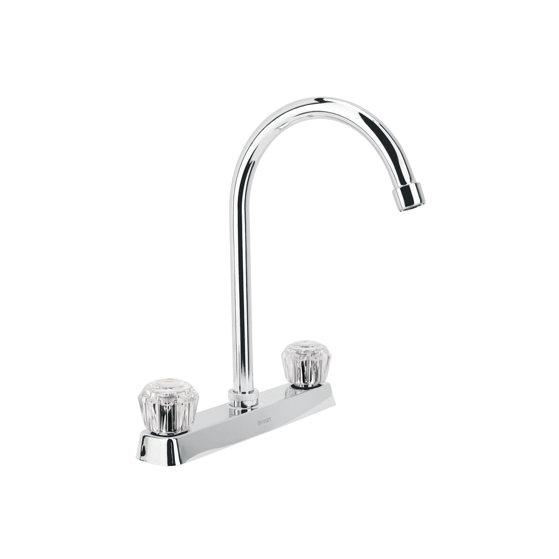 Mezcladora 8" fregadero cromo, cuello curvo, acrílico, BASIC