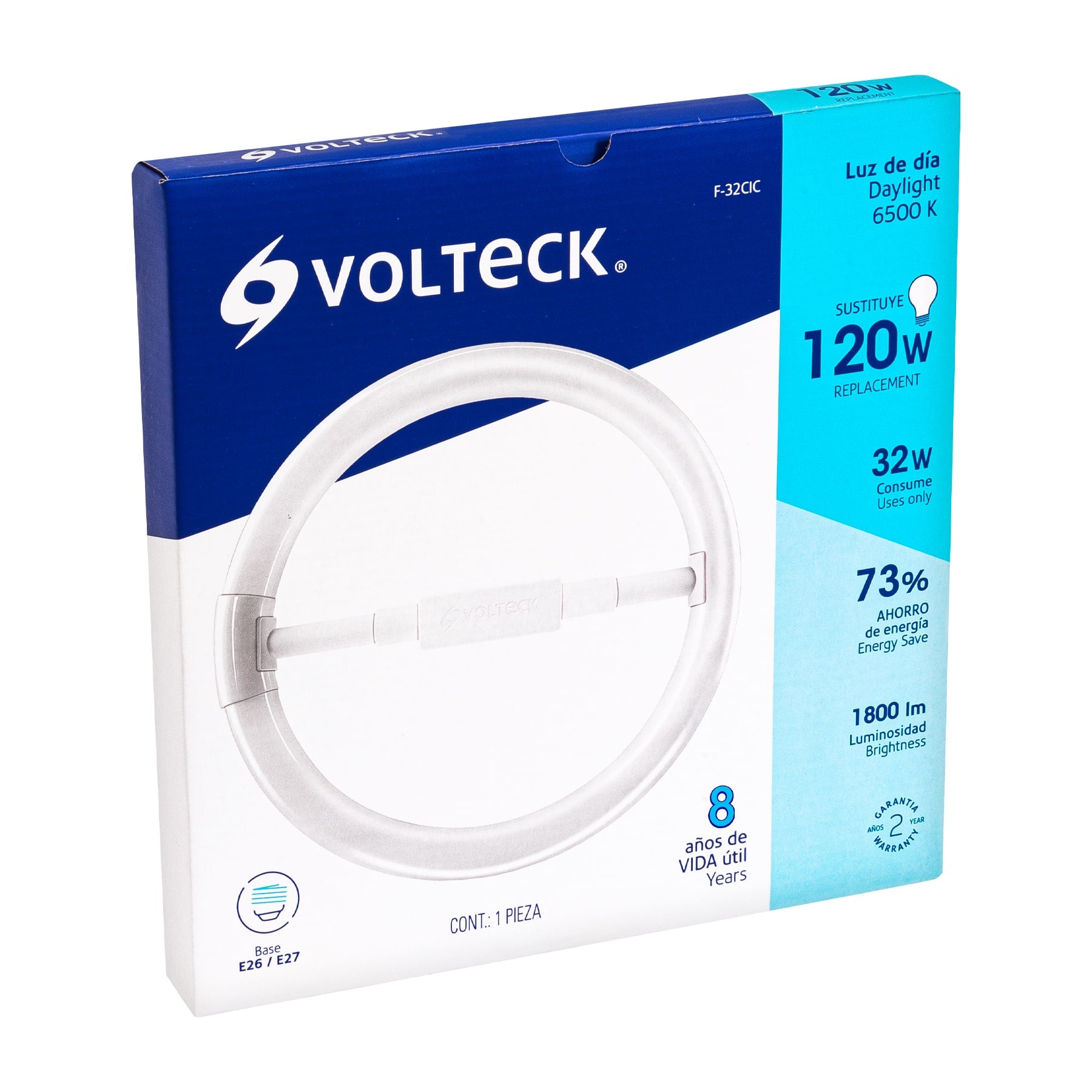 Lámpara circular T9 32 W luz de día en caja, VOLTECK