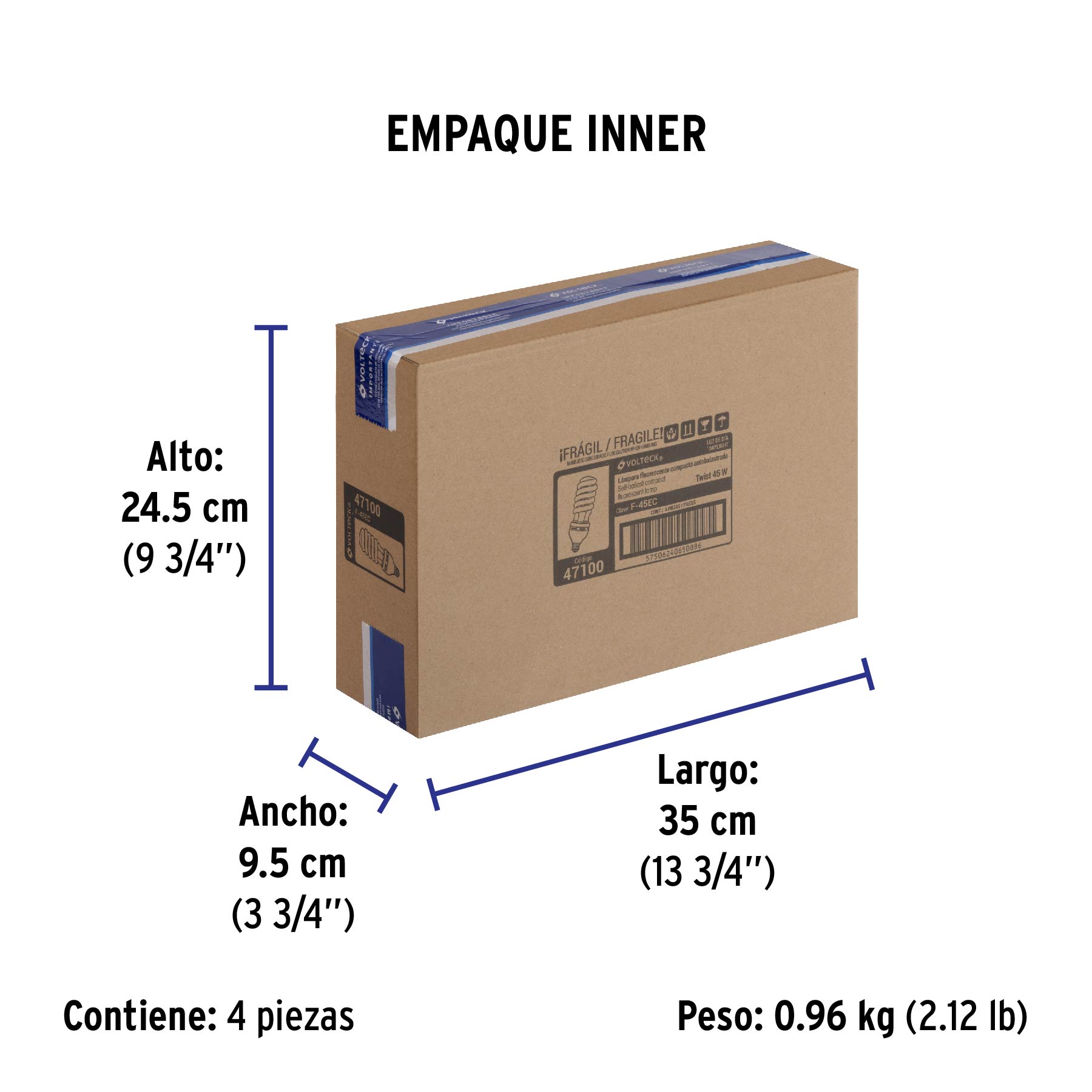 Lámpara espiral T5 45 W alta potencia luz de día, caja - Empaque