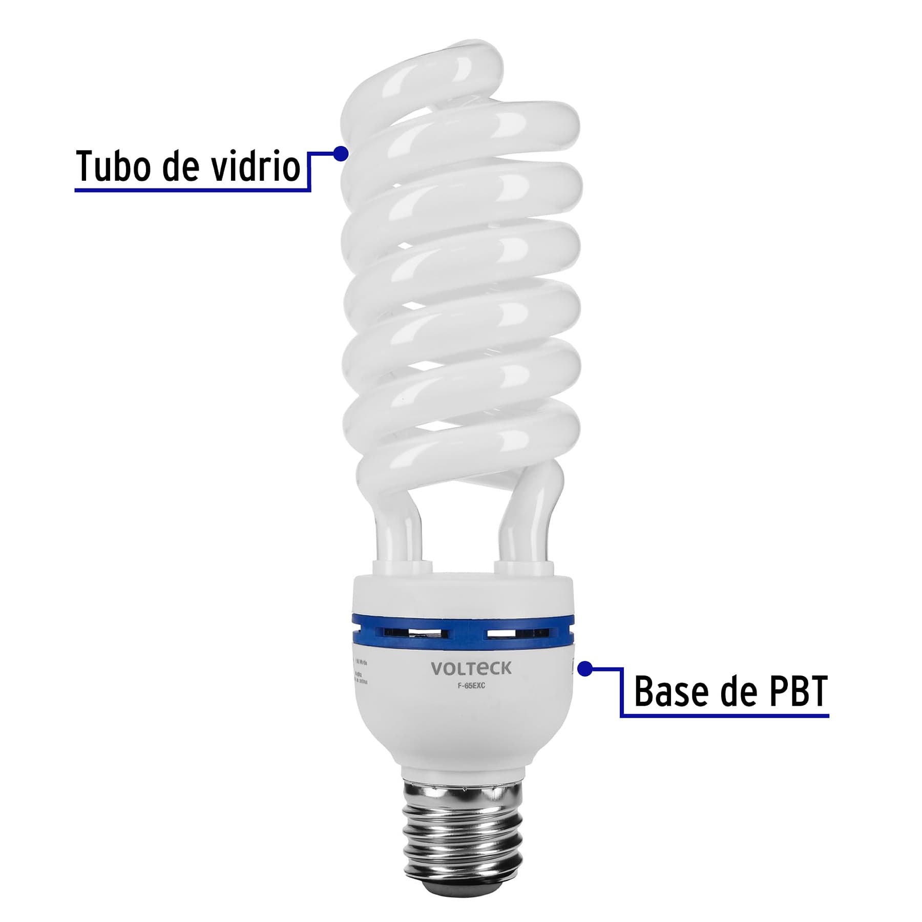 Lámpara espiral 65 W, base mogul E39, 220 V, luz día, caja