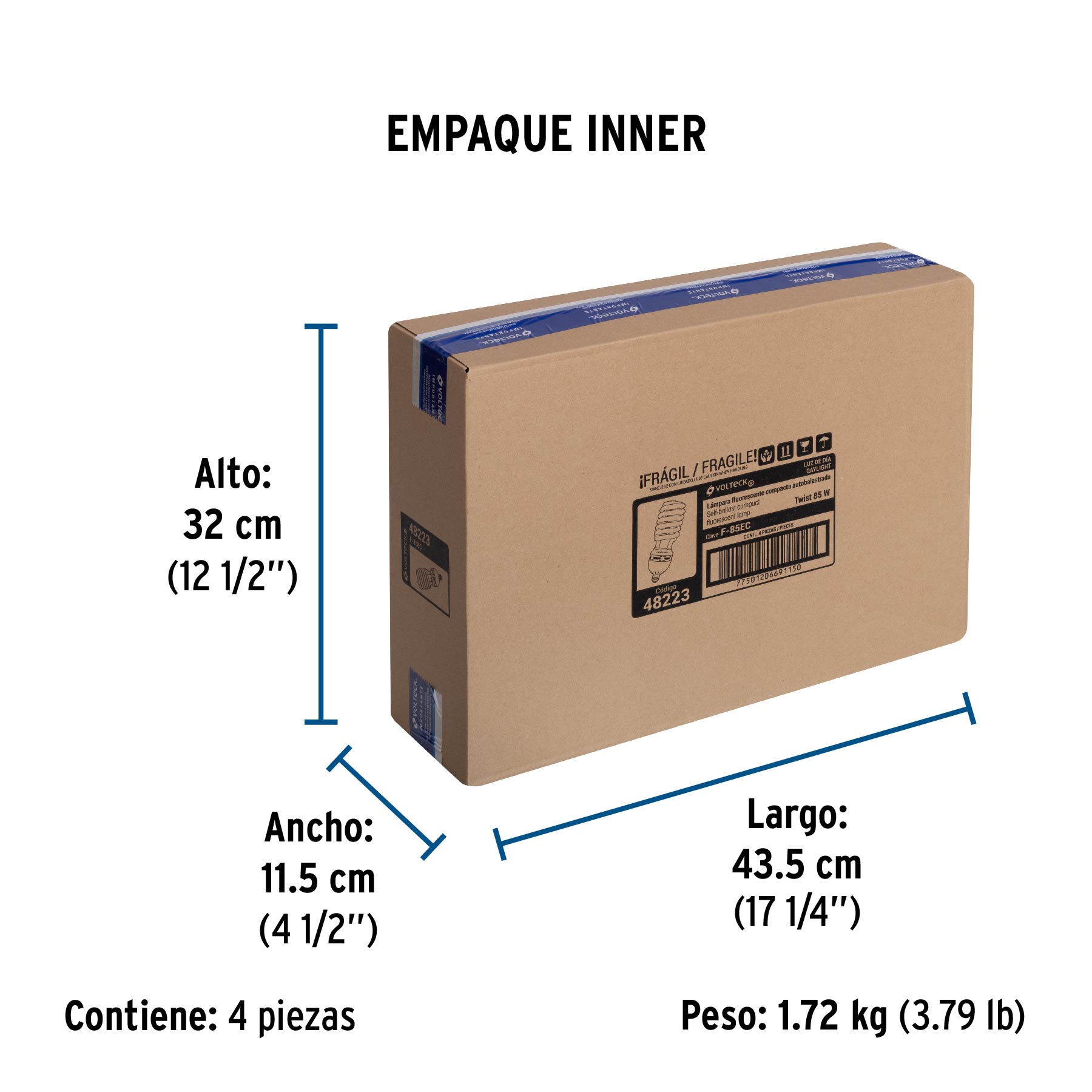 Lámpara espiral T5 85 W alta potencia luz de día, caja - Empaque