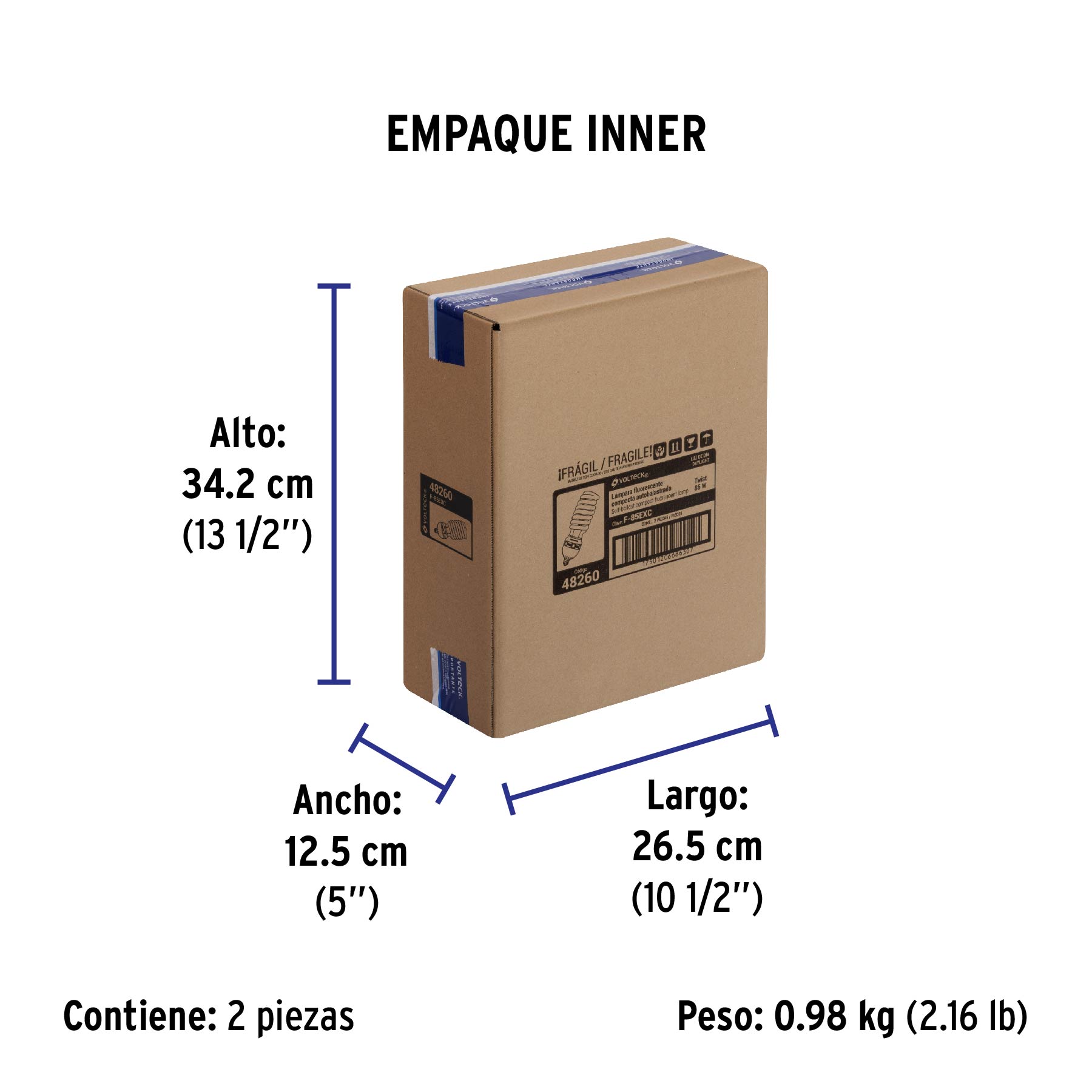 Lámpara espiral 85 W base mogul E39 220 V luz día, caja - Empaque