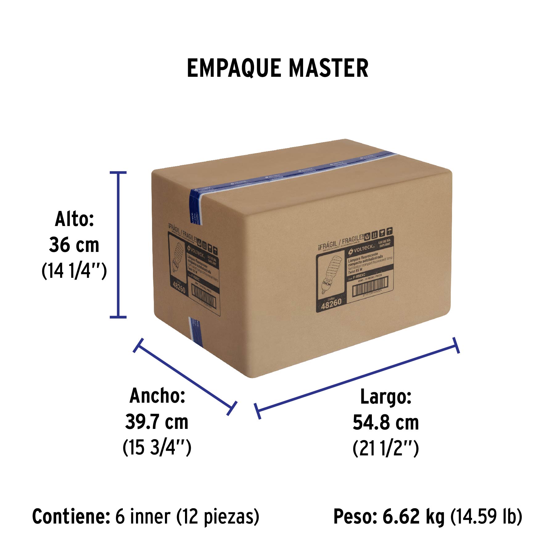 Lámpara espiral 85 W base mogul E39 220 V luz día, caja - Empaque