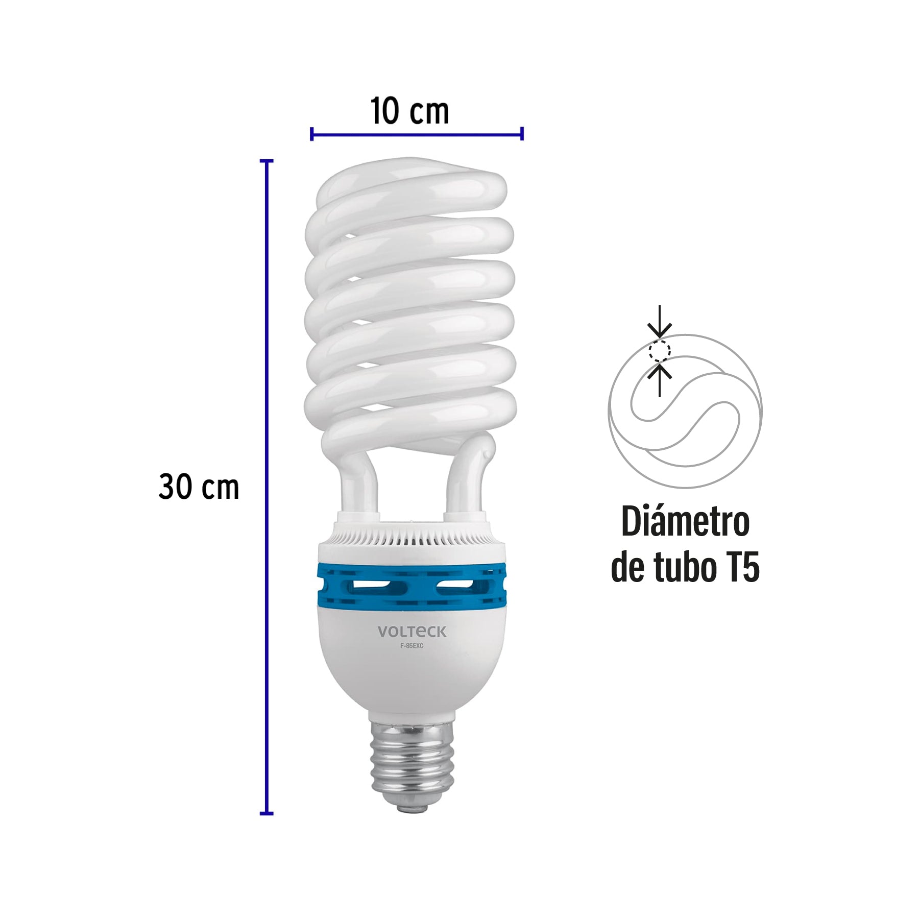Lámpara espiral 85 W base mogul E39 220 V luz día, caja