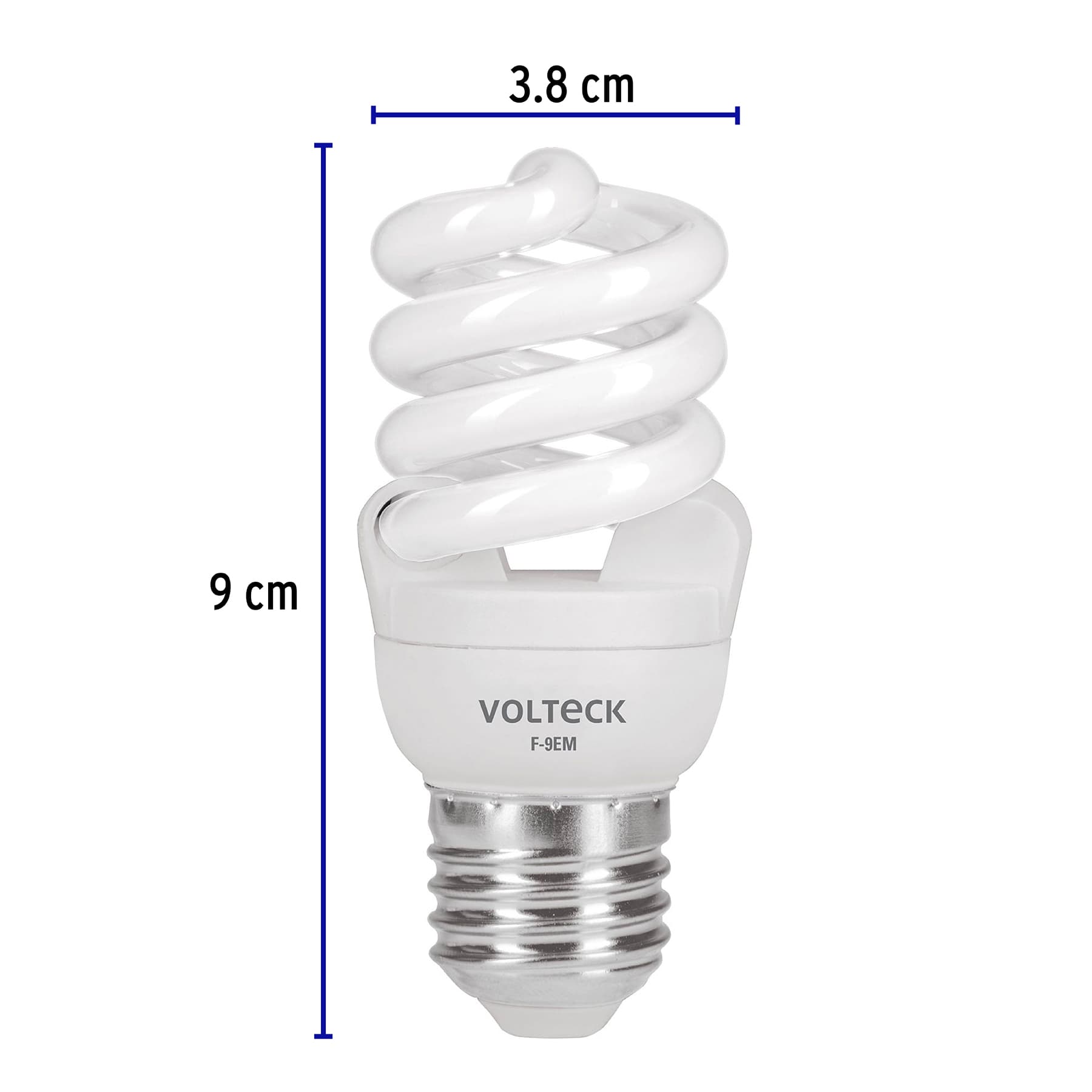 Lámpara espiral mini T2 9 W luz de día en blíster, VOLTECK