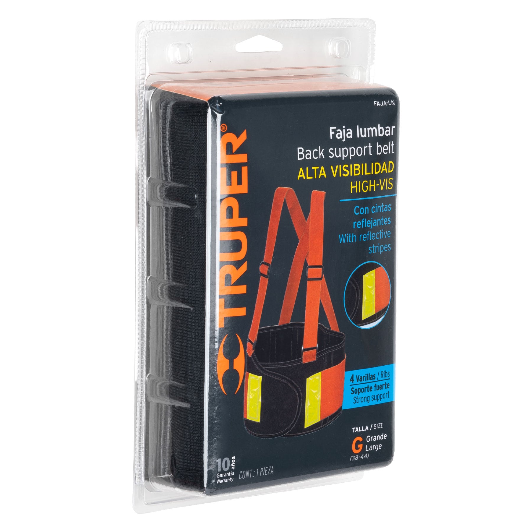 Faja lumbar naranja con cintas de alta visibilidad,G,TRUPER