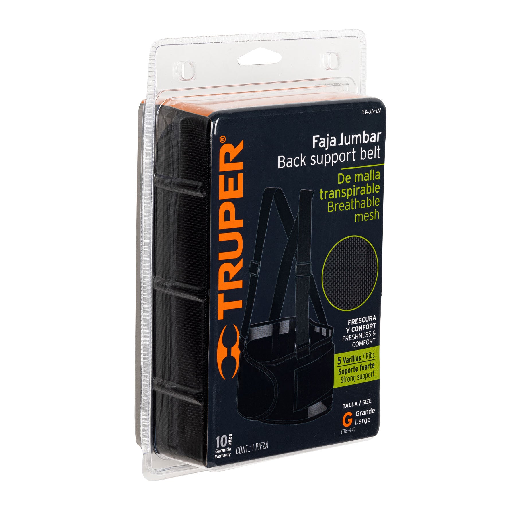 Faja lumbar de malla transpirable, talla G, TRUPER