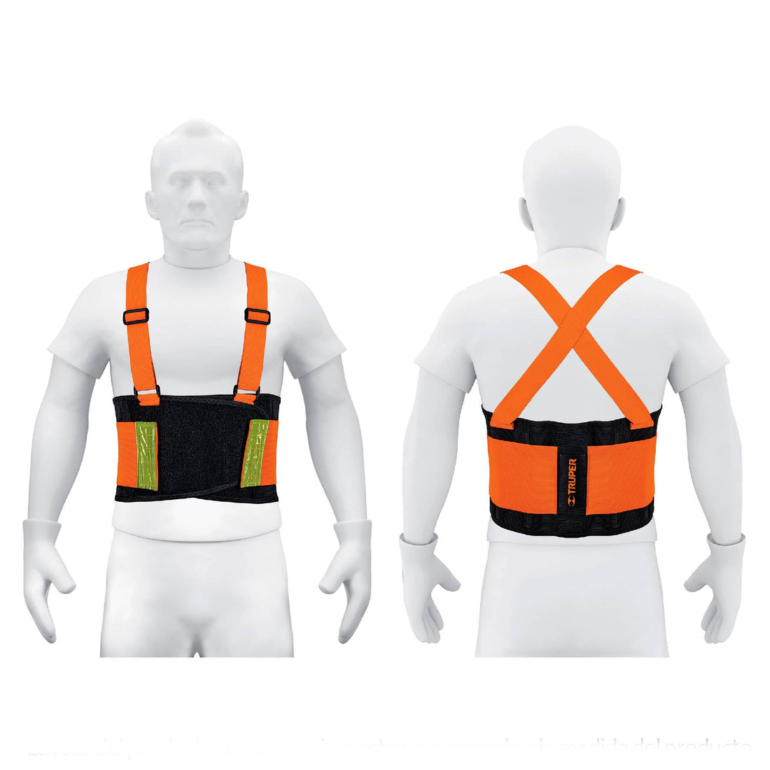 Faja lumbar naranja con cintas de alta visibilidad,M,TRUPER