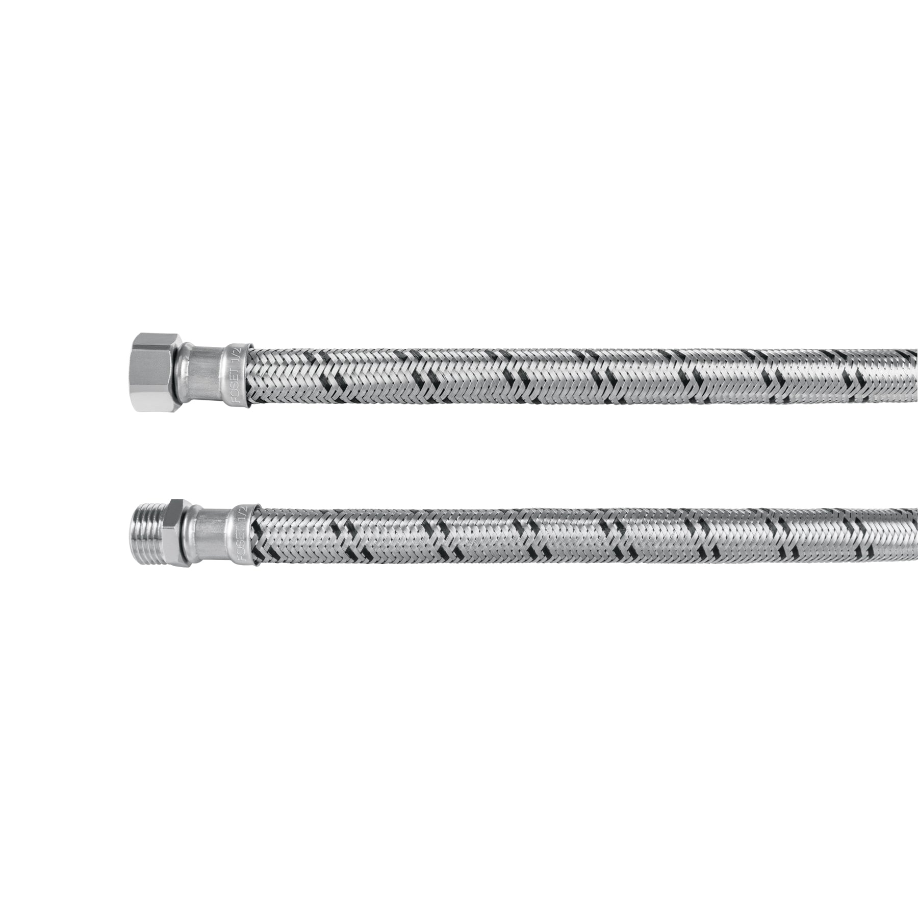 Manguera para boiler, acero inox. 1/2"H x 1/2"M, 60 cm