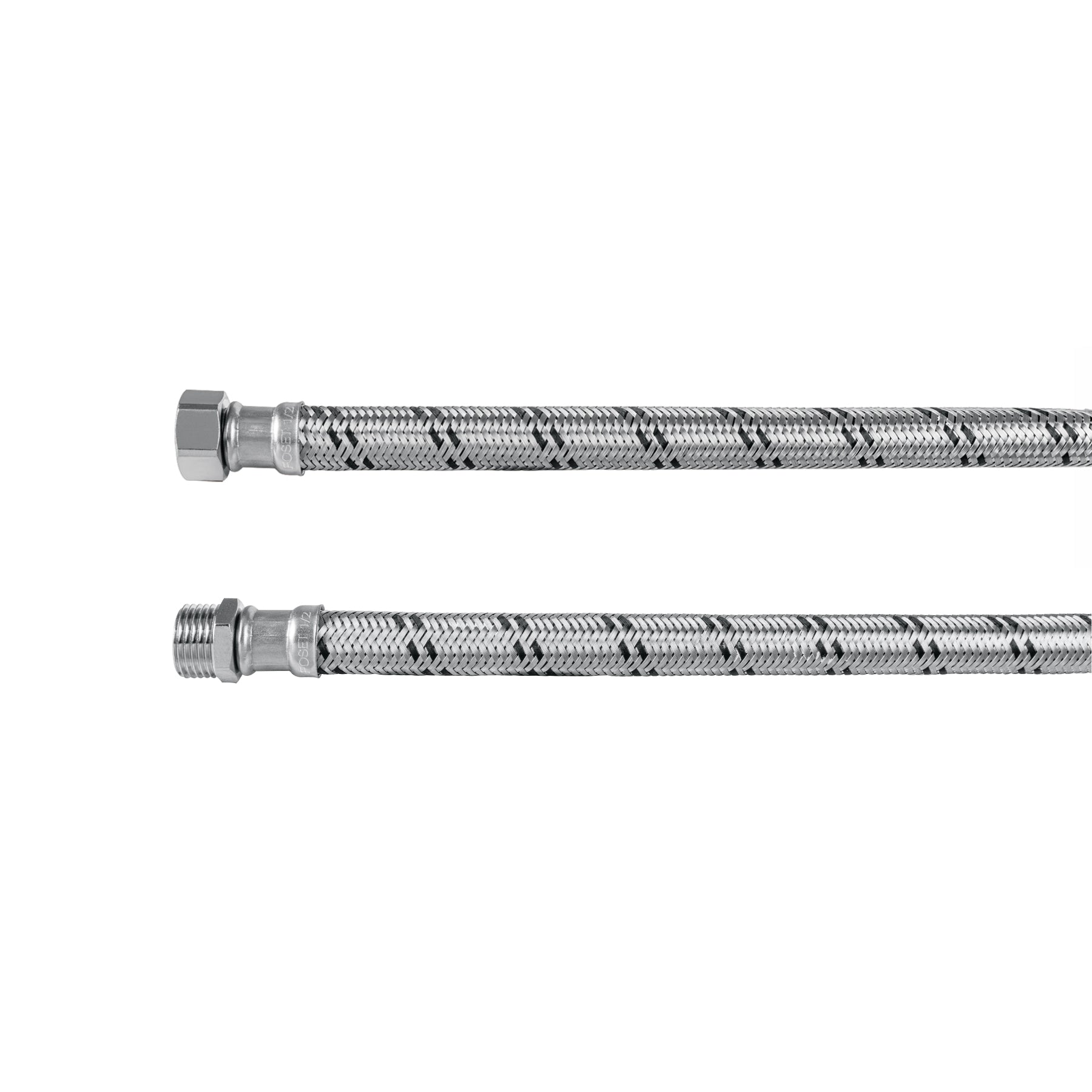 Manguera para boiler, acero inox. 1/2"H x 1/2"M, 80 cm
