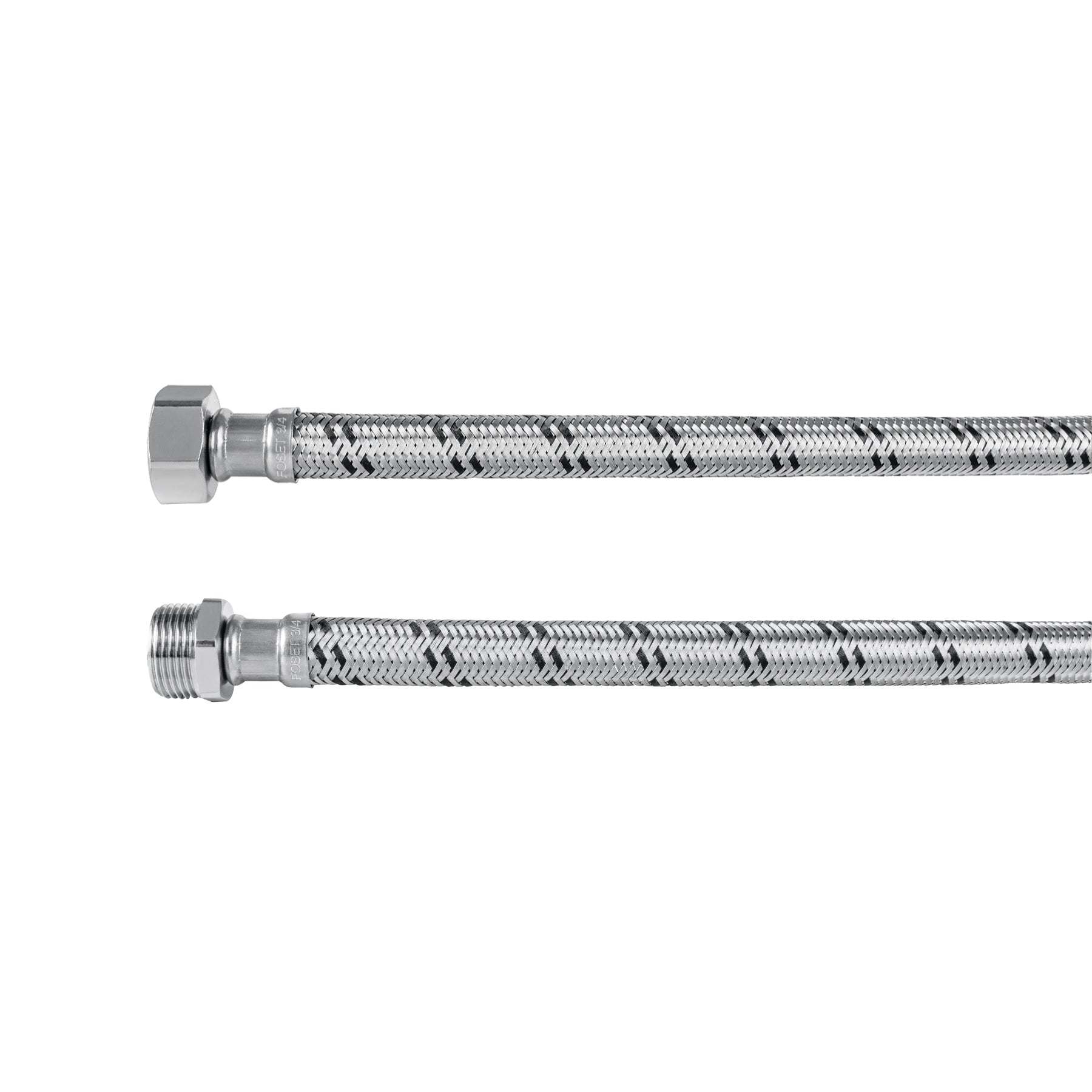 Manguera para boiler, acero inox. 3/4"H x 3/4"M, 60 cm