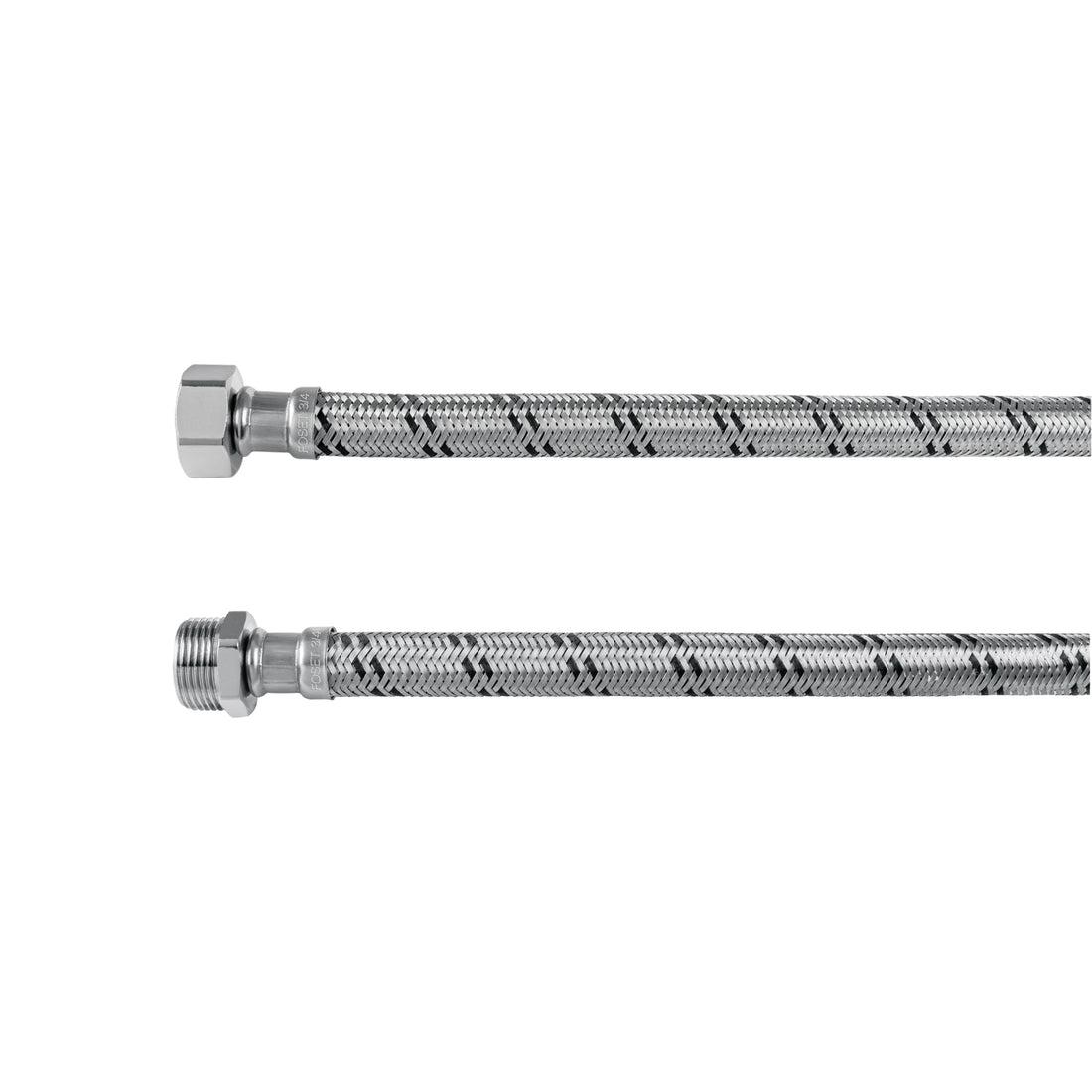 Manguera para boiler, acero inox. 3/4"H x 3/4"M, 80 cm