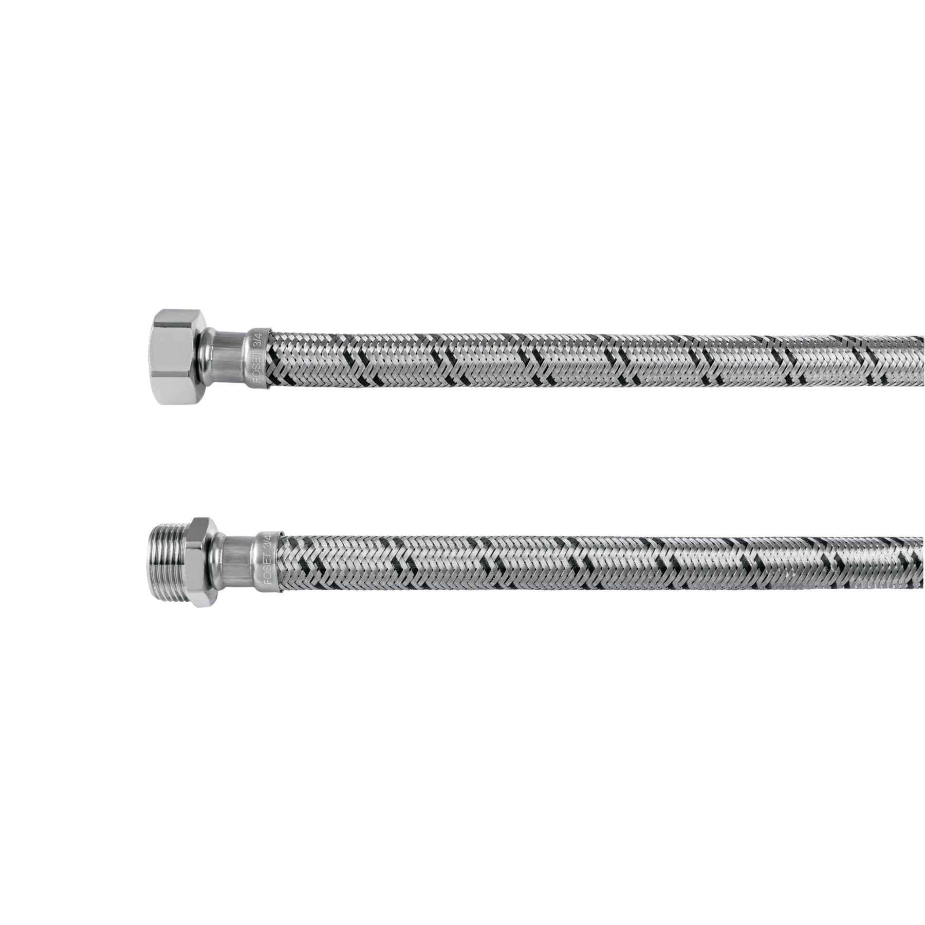 Manguera para boiler, acero inox. 3/4"H x 3/4"M, 80 cm