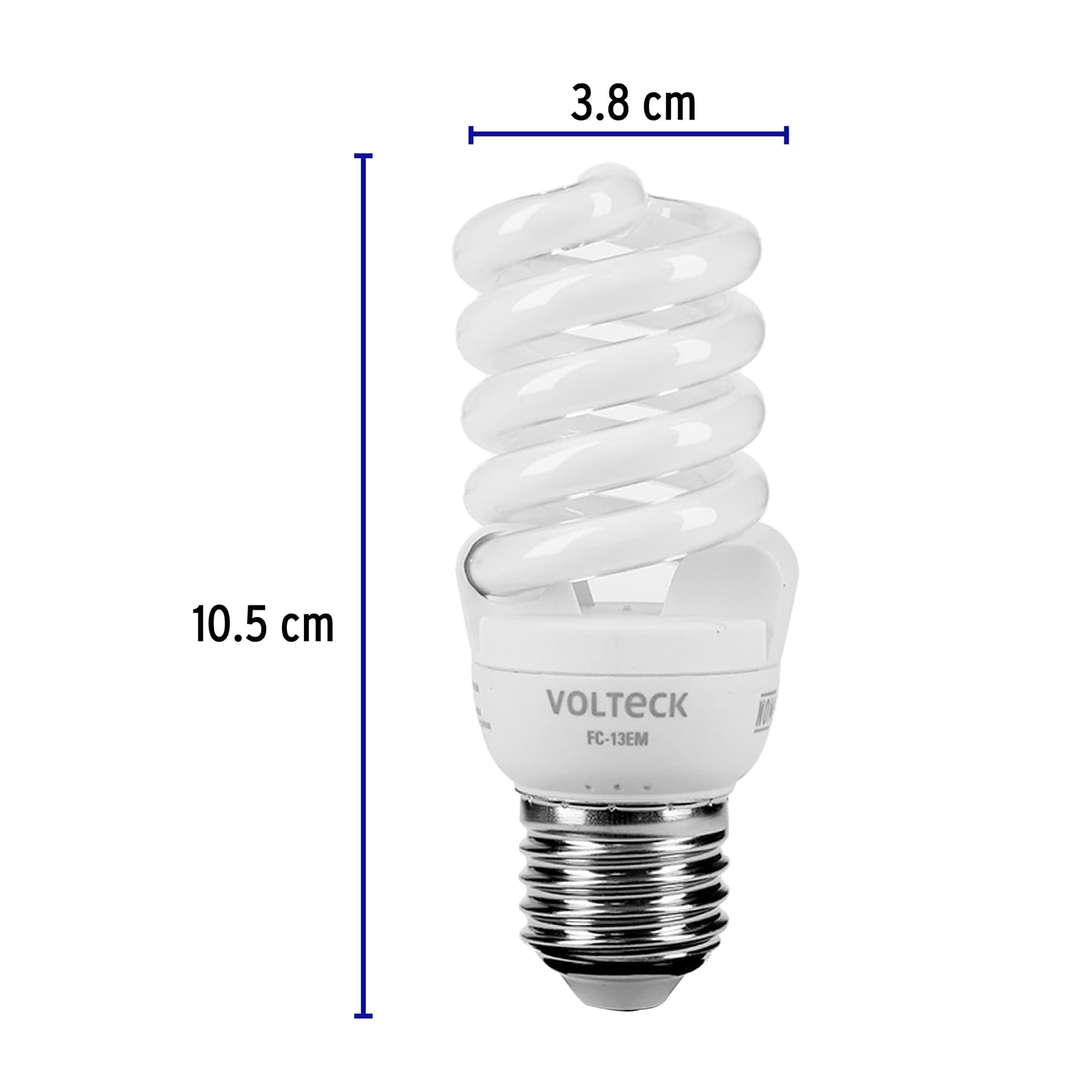 Lámpara espiral mini T2 13 W luz cálida en blíster, VOLTECK