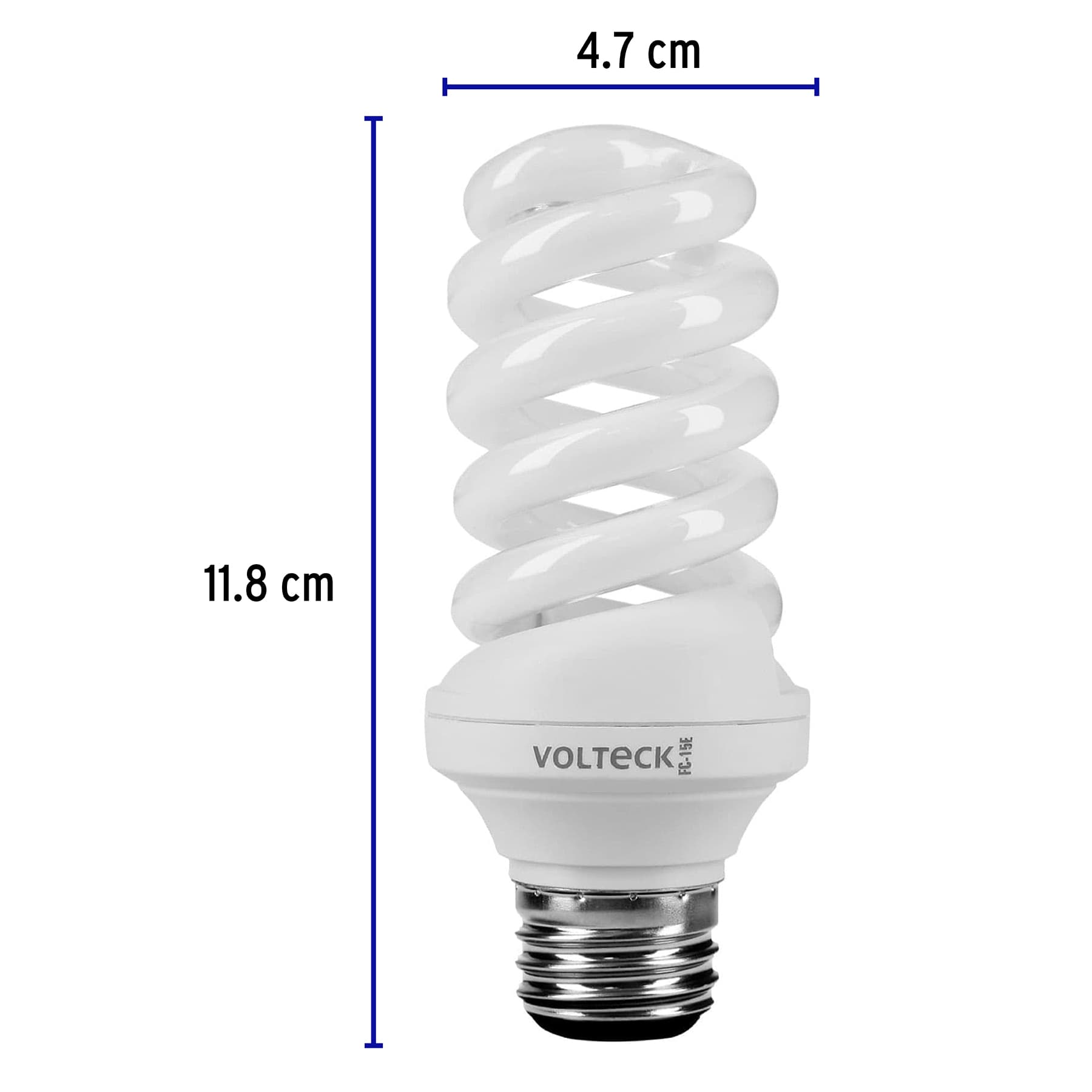 Lámpara espiral T3 15 W luz cálida en blíster, VOLTECK