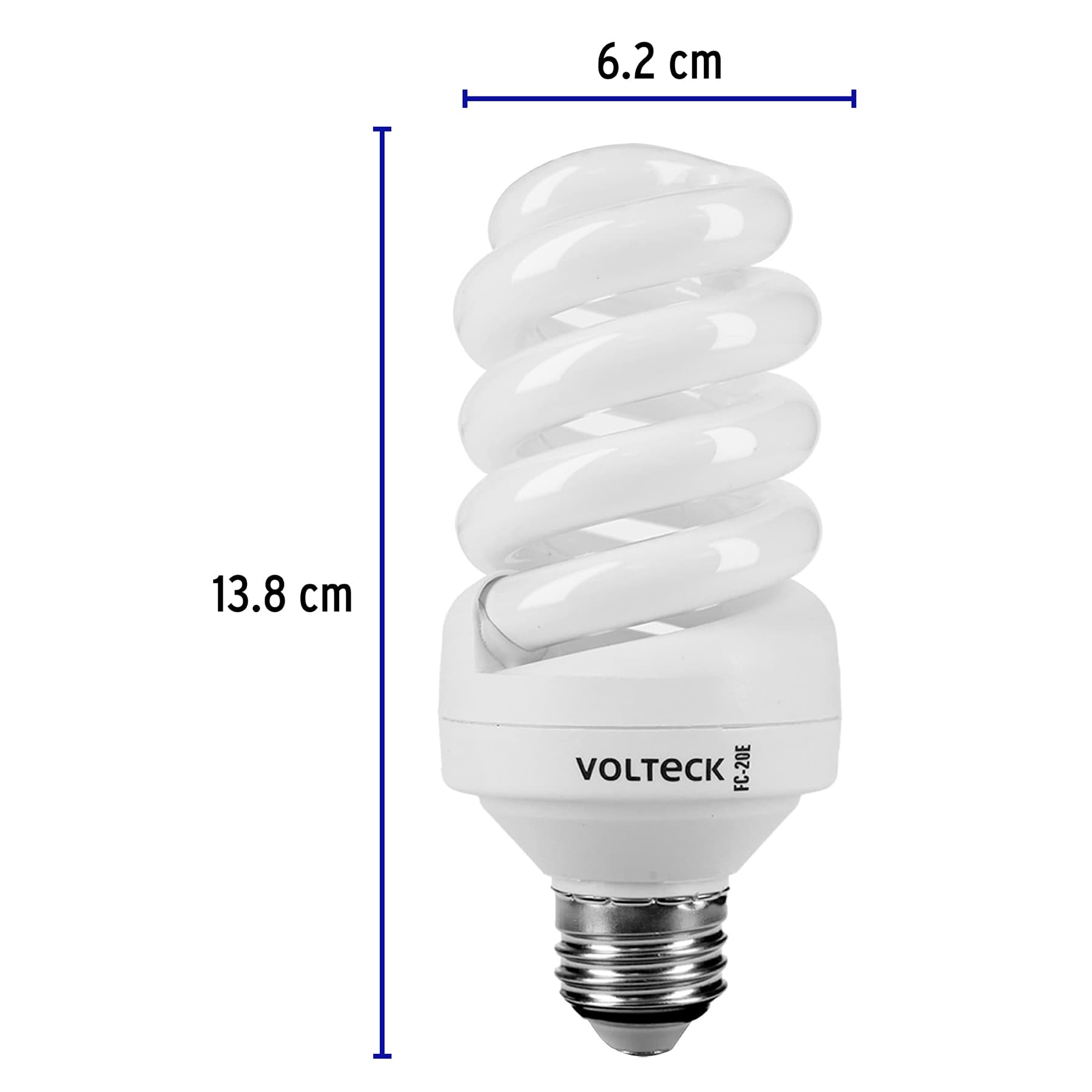 Lámpara espiral T4 20 W luz cálida en blíster, VOLTECK