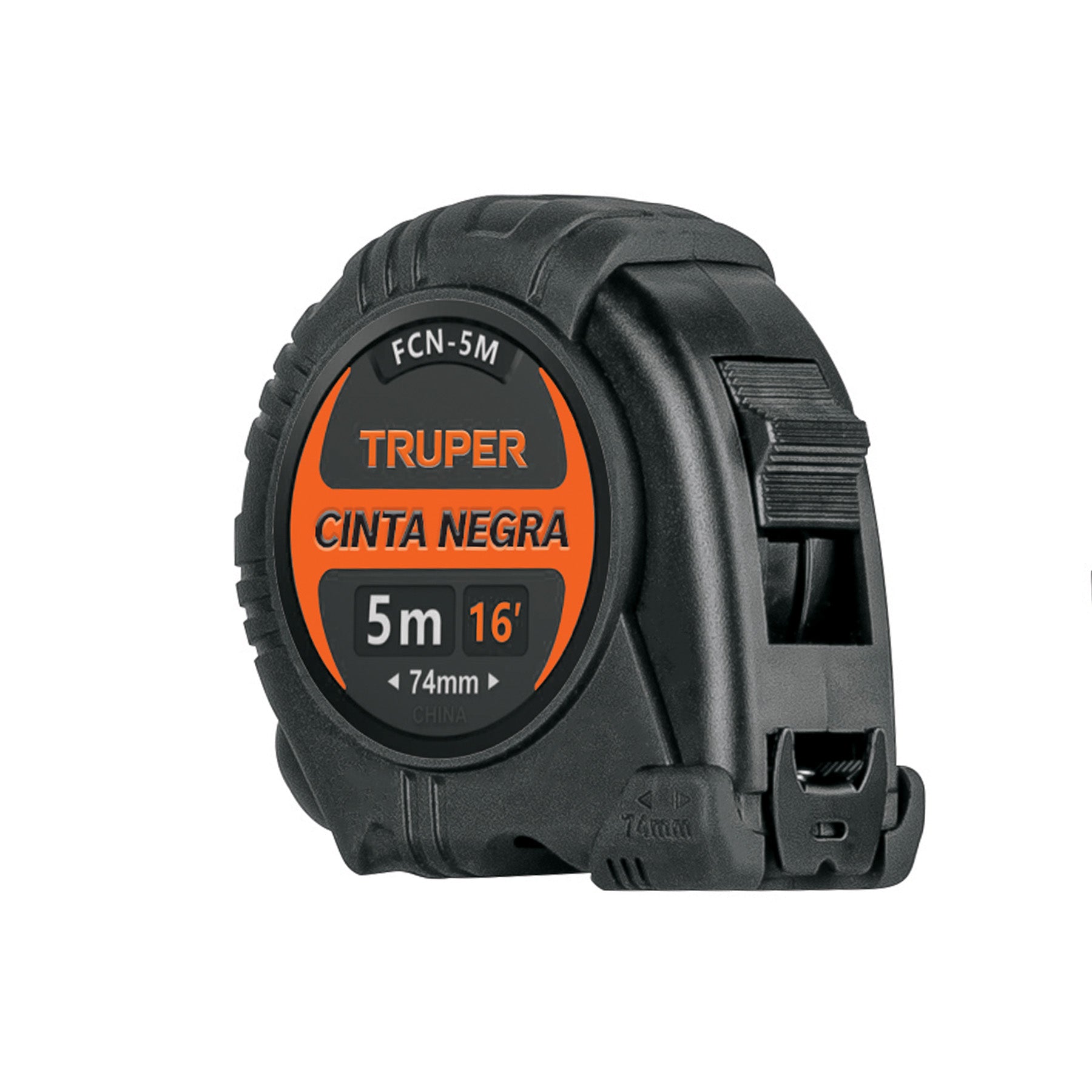 Flexómetro contra impactos 5 m, Cinta Negra 19 mm, TRUPER