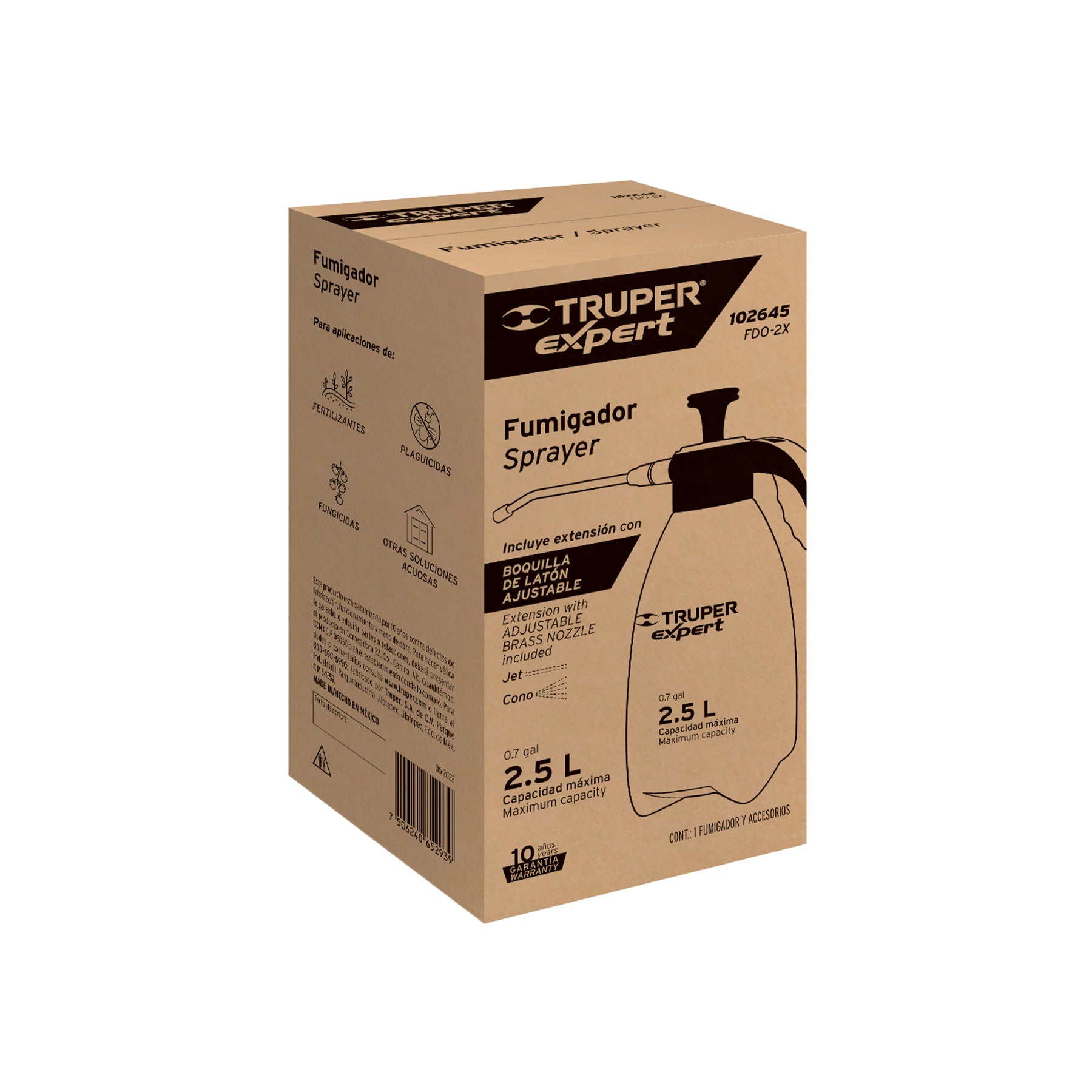 Fumigador doméstico de 2.5 litros, mango ergonómico, EXPERT