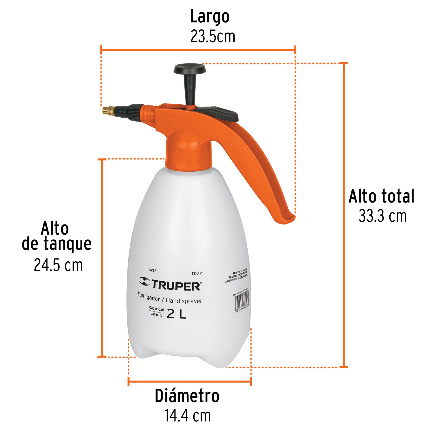 Fumigador de 2 litros doméstico, TRUPER
