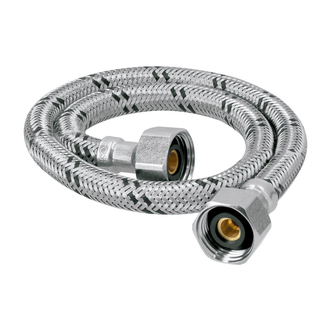 Manguera lavabo/fregadero, acero inox, 1/2" x 1/2", 55 cm