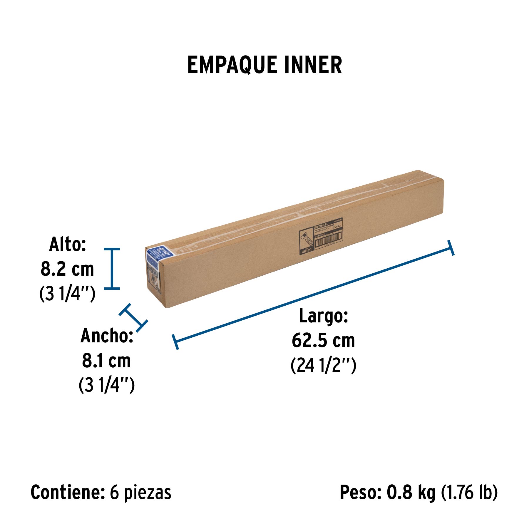 Manguera para lavabo/fregadero, aluminio, 1/2" x 1/2", 55 cm - Empaque