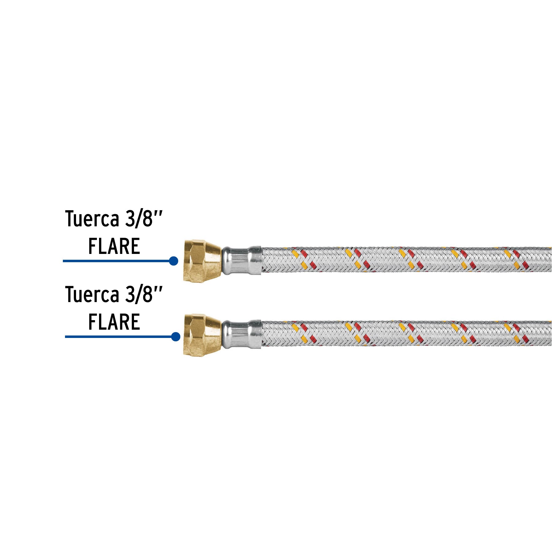 Manguera para gas, aluminio, 3/8" flare, 400 cm, FOSET BASIC