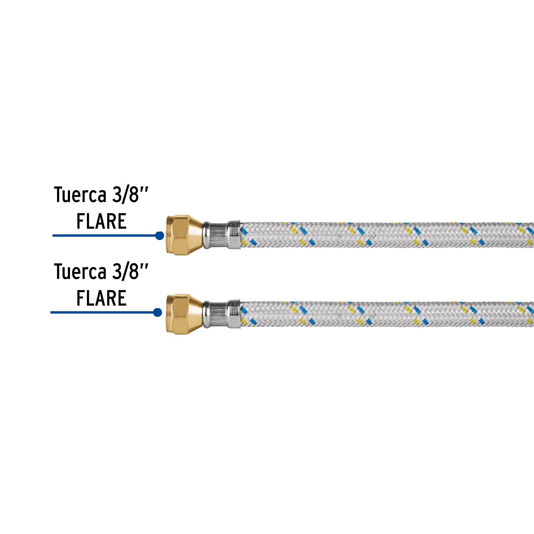 Manguera para gas, aluminio, 3/8" flare, 400 cm, FOSET