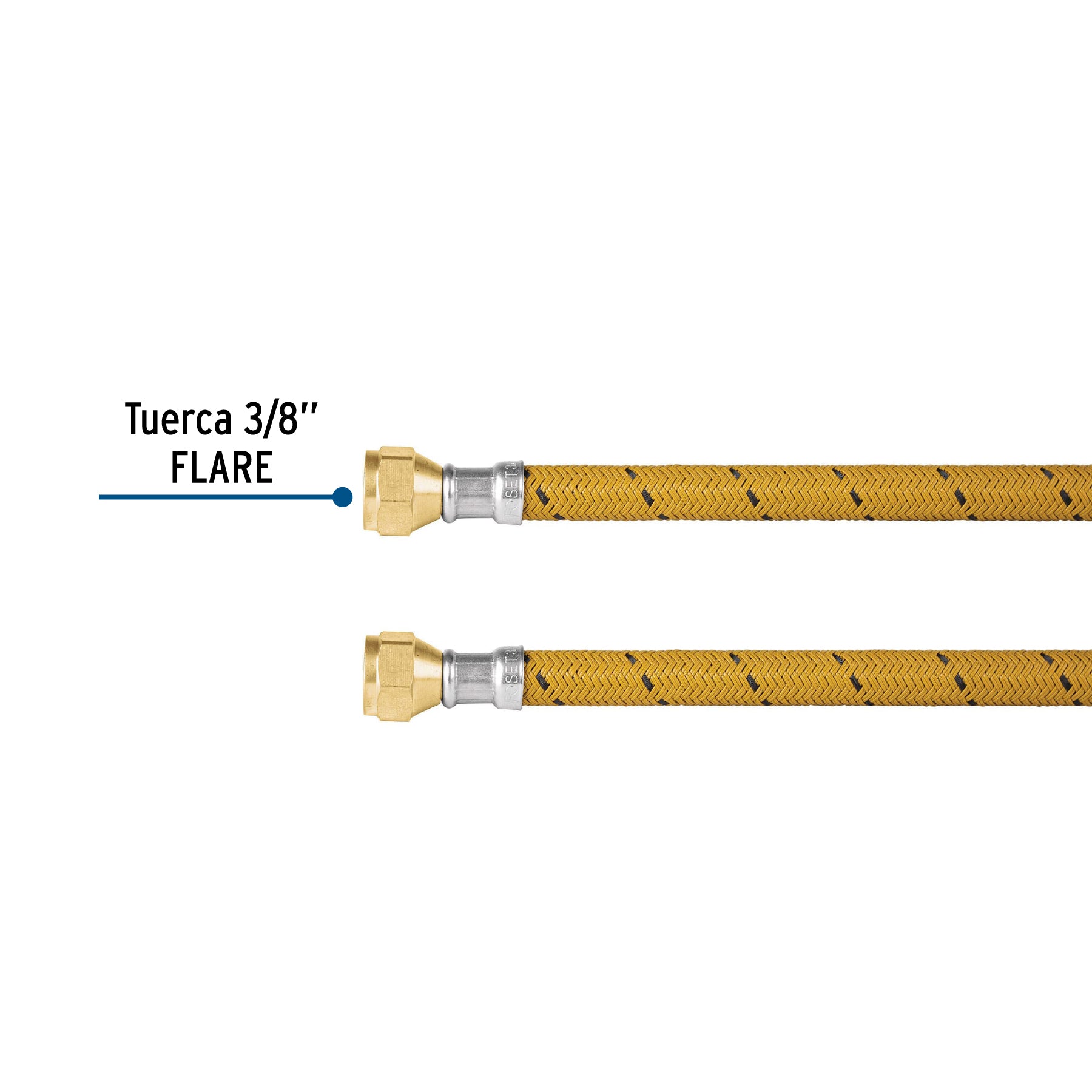 Manguera para gas, vinilo, 3/8" flare, 500 cm, FOSET