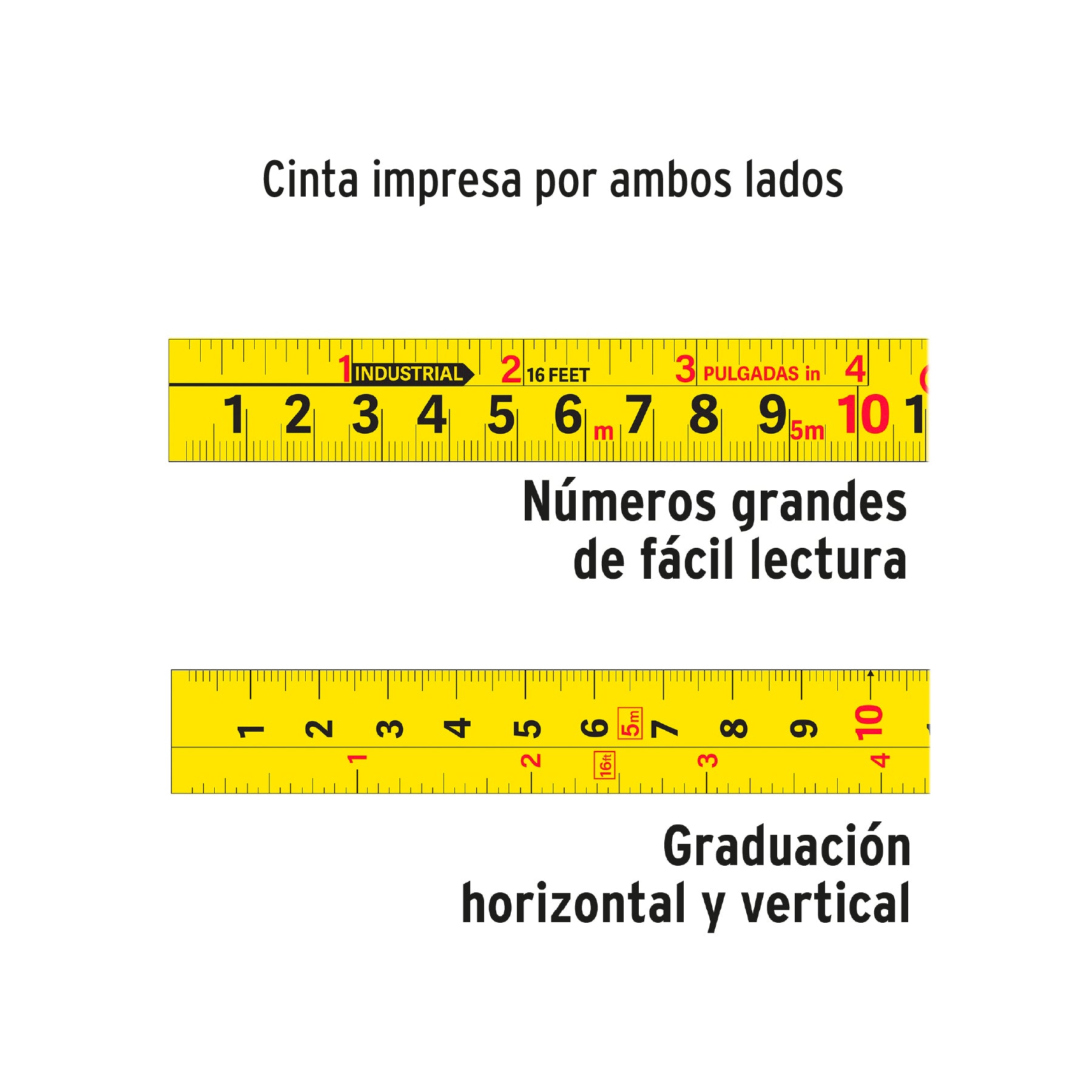 Flexómetro Gripper contra impactos 5 m cinta 19 mm, TRUPER