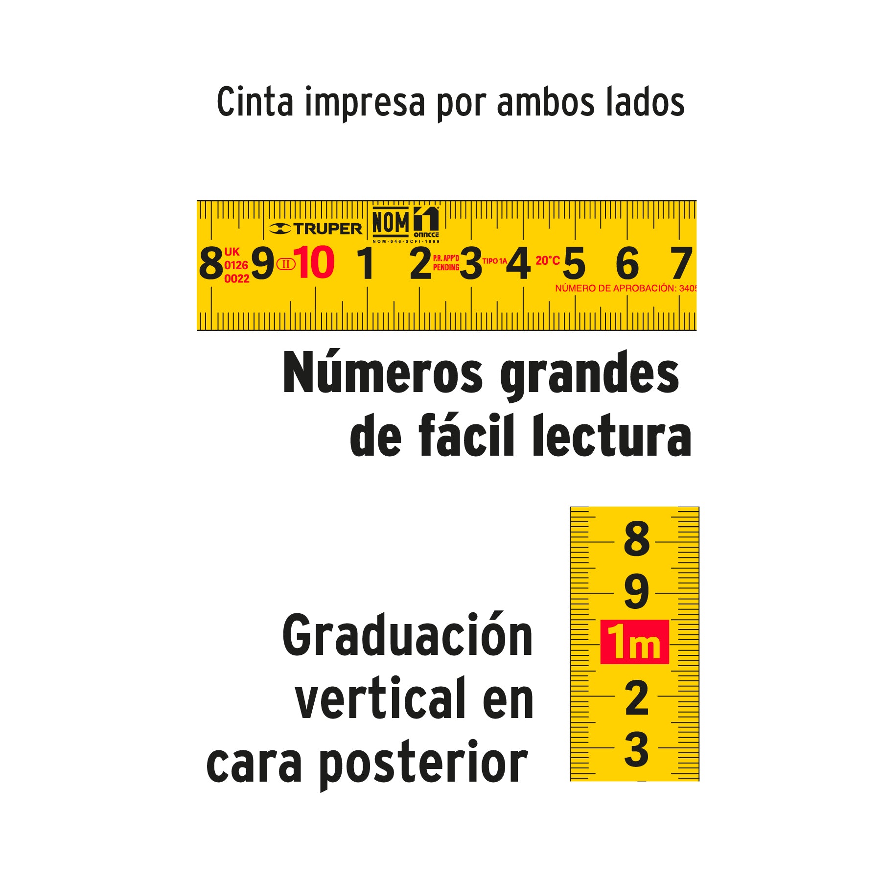 Flexómetro contra impactos 8 m cinta 25 mm grad. métrica