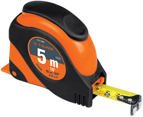 Flexómetro Comfort Grip, doble graduación, 8 m