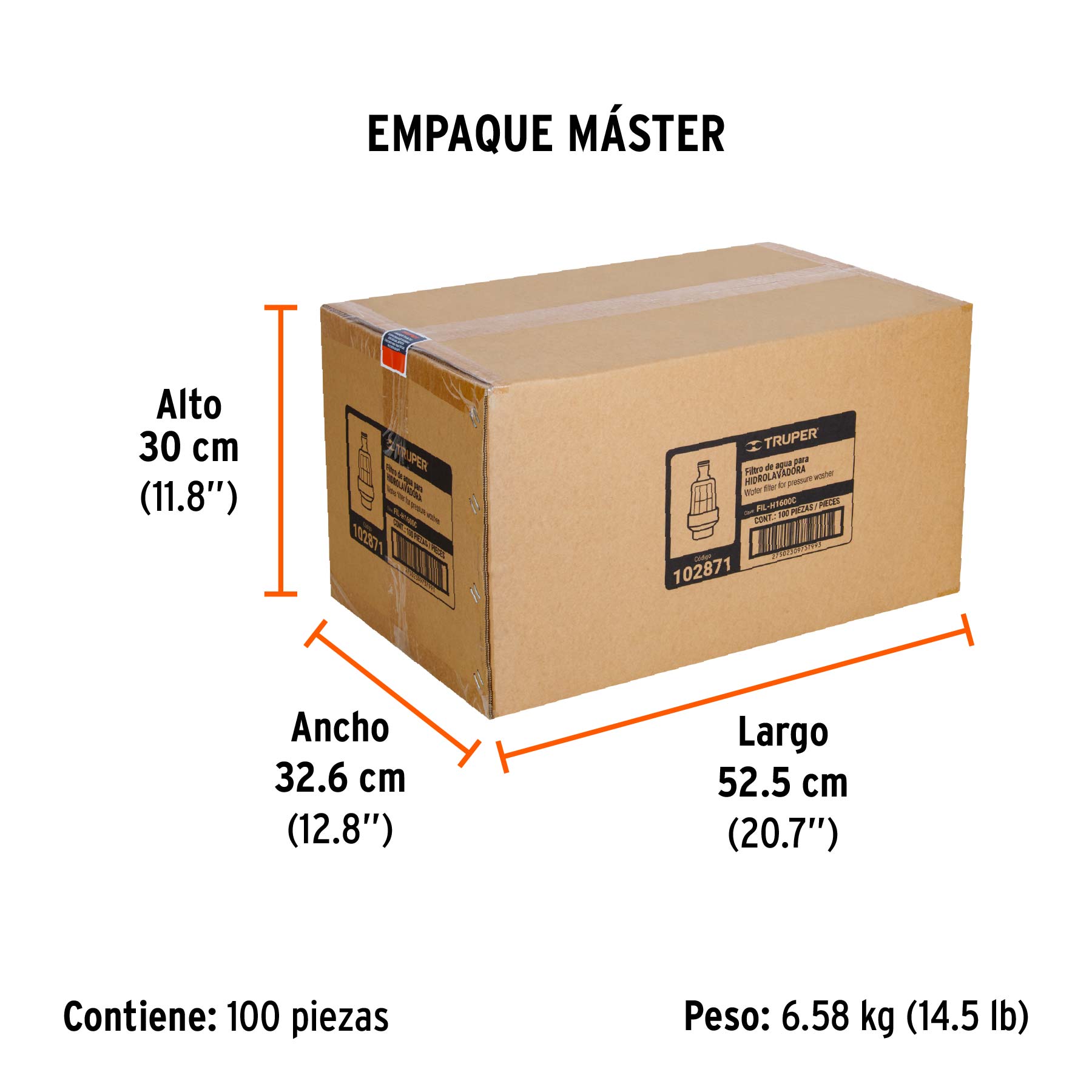 Filtro de agua para HILA-1600C / HILA-2000X, TRUPER - Empaque