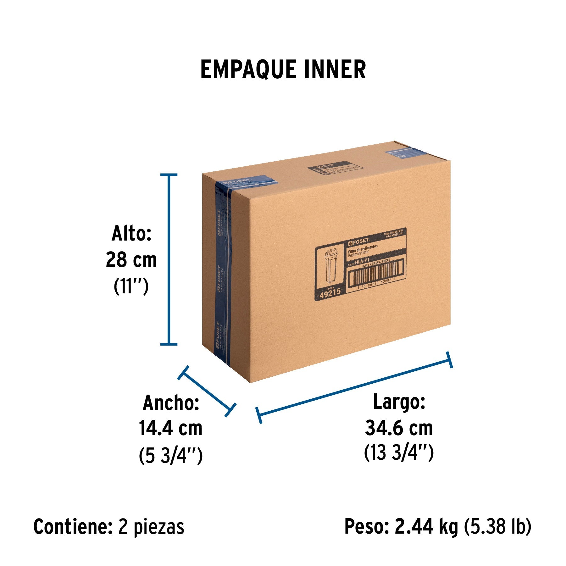 Filtro de sedimentos para agua, FOSET - Empaque