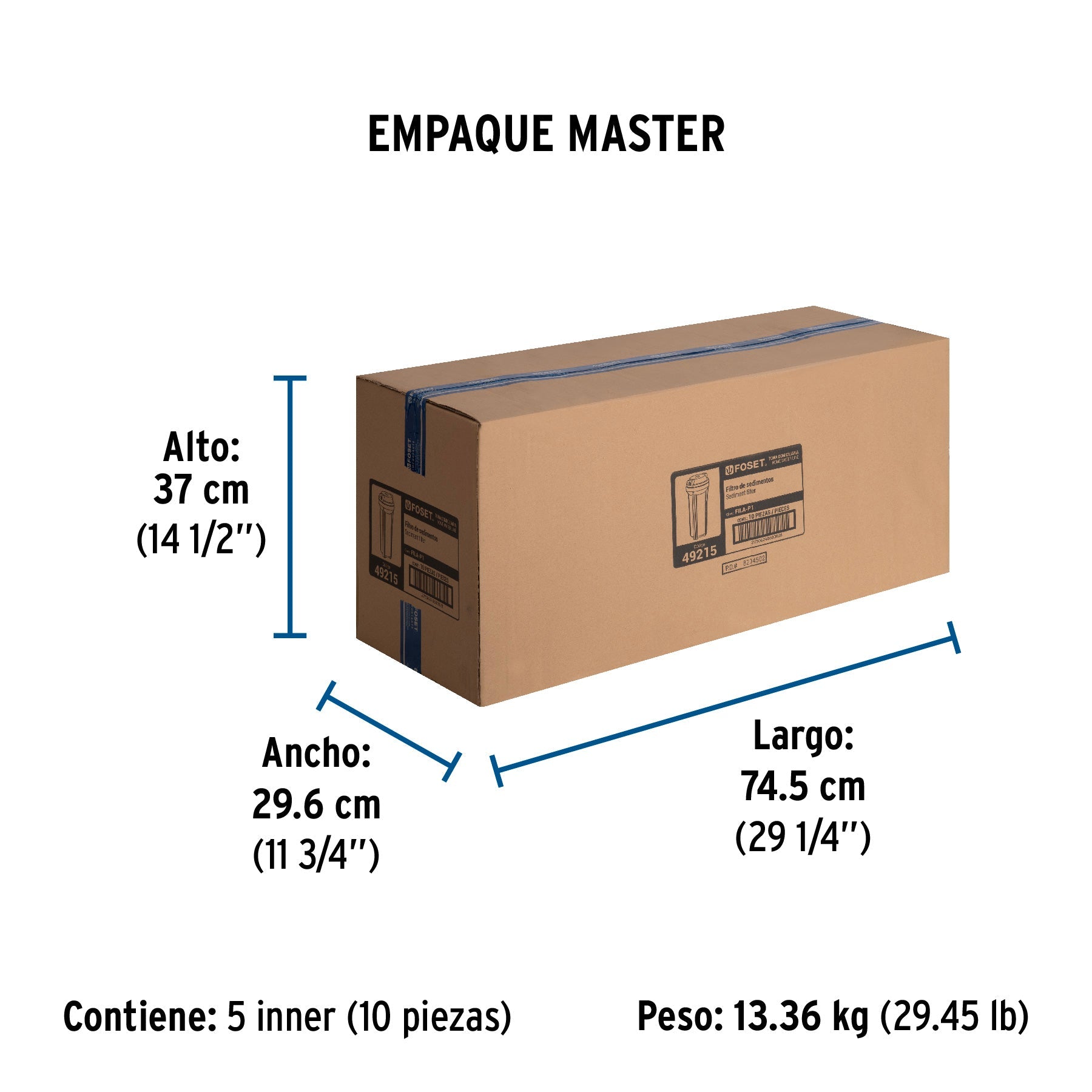 Filtro de sedimentos para agua, FOSET - Empaque