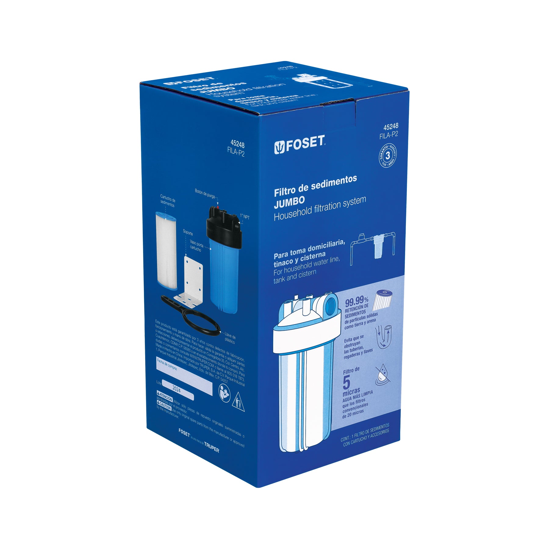 Filtro de sedimentos Jumbo para agua, FOSET