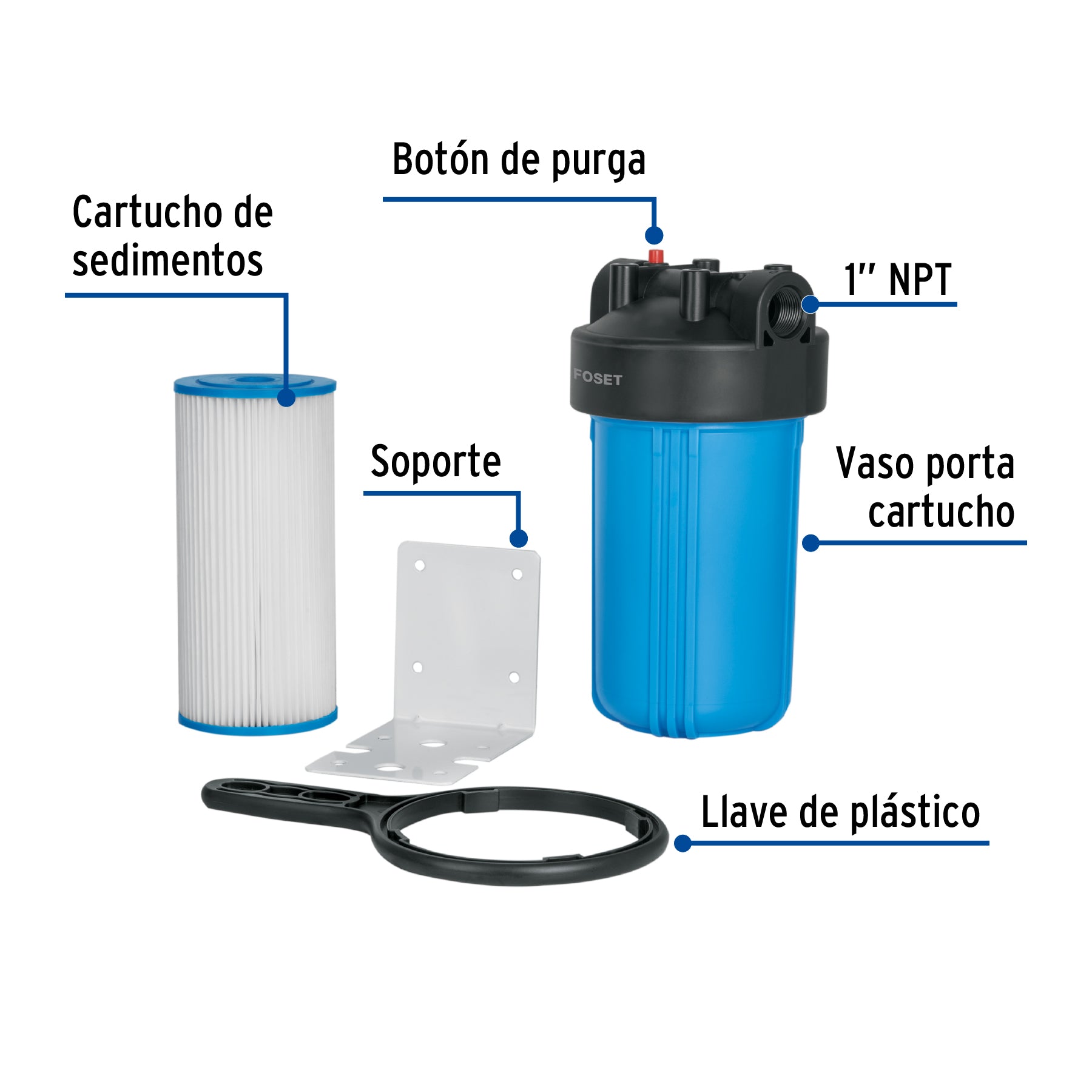 Filtro de sedimentos Jumbo para agua, FOSET
