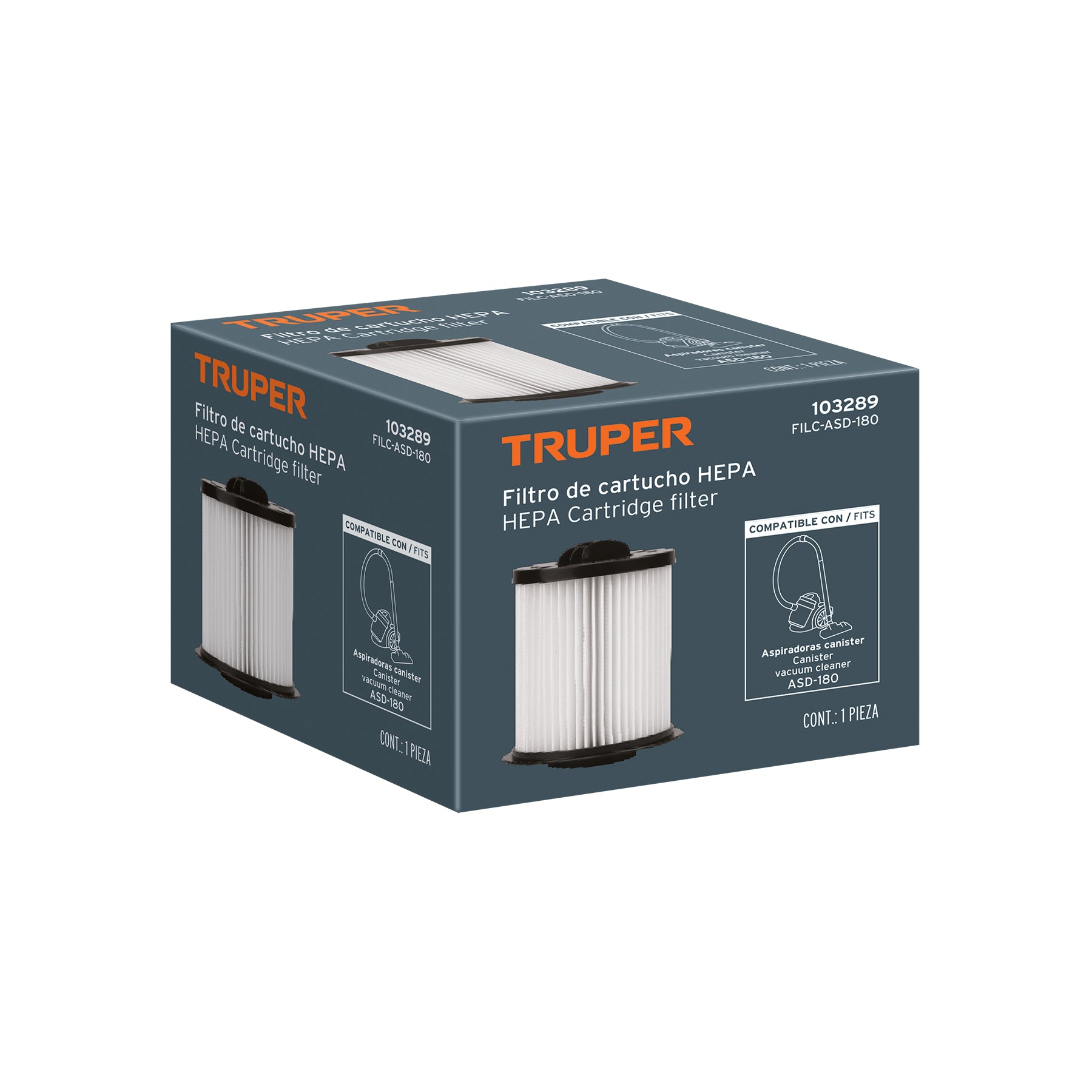 Filtro de cartucho HEPA para ASD-180, TRUPER