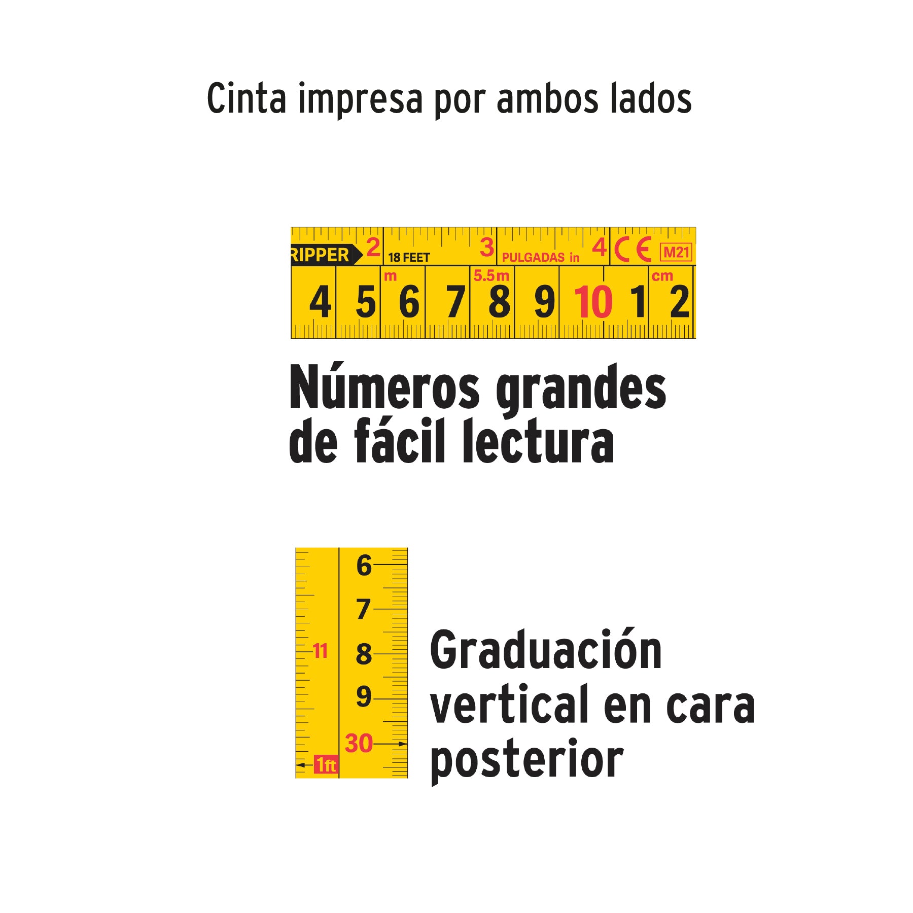 Flexómetro industrial contra impactos 8 m cinta 25 mm