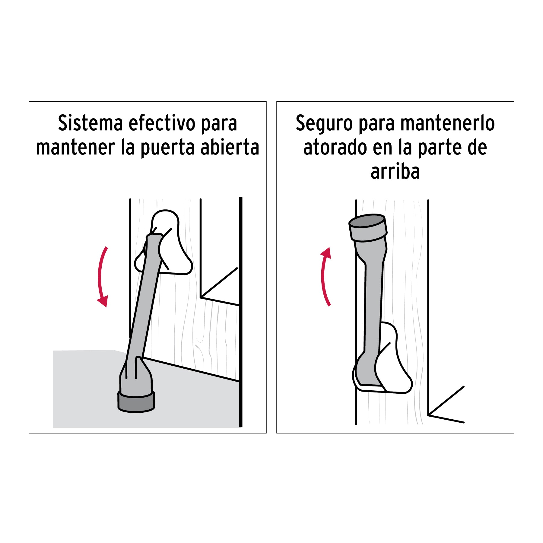Fijapuerta metálico, acabado cromo, HERMEX