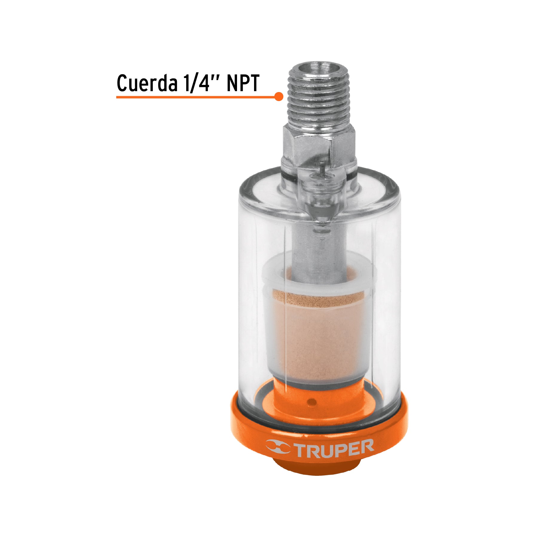 Filtro separador de agua y aceite, cuerda 1/4" NPT, TRUPER