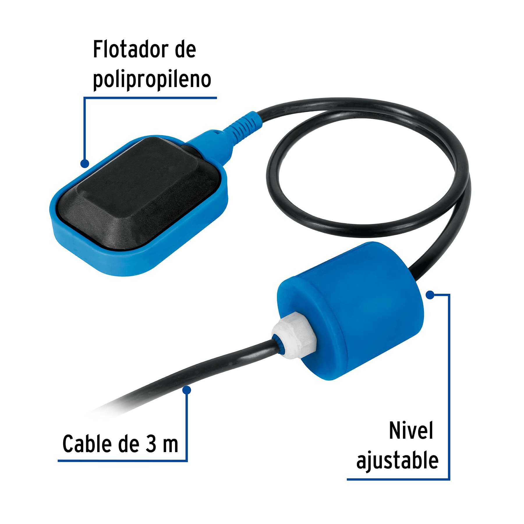 Flotador eléctrico con cable de 3 m, 10 A, FOSET