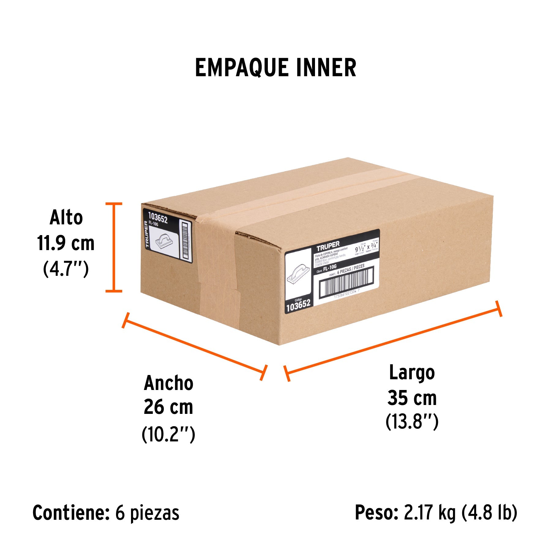 Flota esponja 9 1/2", esp. 3/4" acabado áspero, Comfort Grip - Empaque