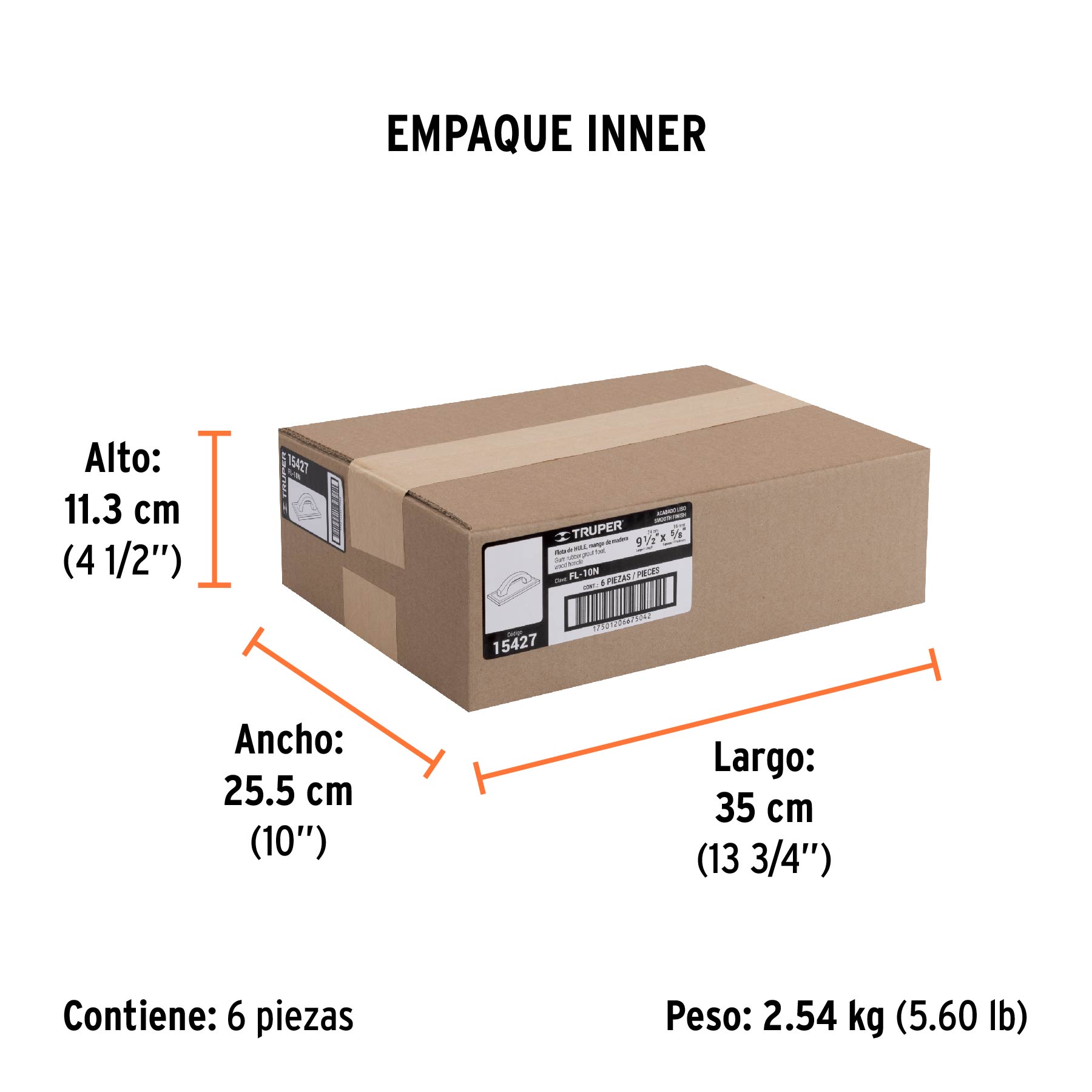 Flota de hule 9-1/2", espesor 5/8", acabado liso, TRUPER - Empaque