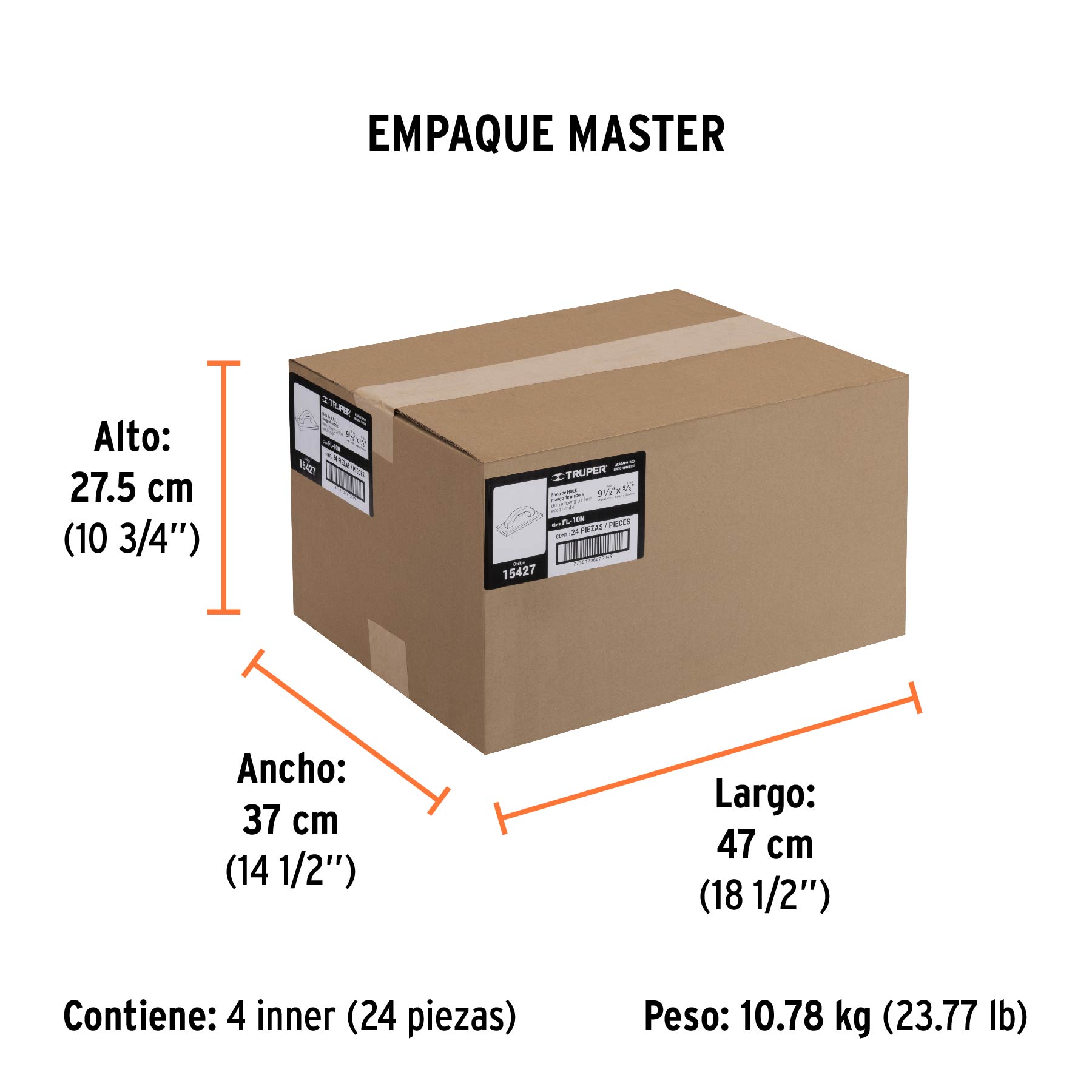 Flota de hule 9-1/2", espesor 5/8", acabado liso, TRUPER - Empaque