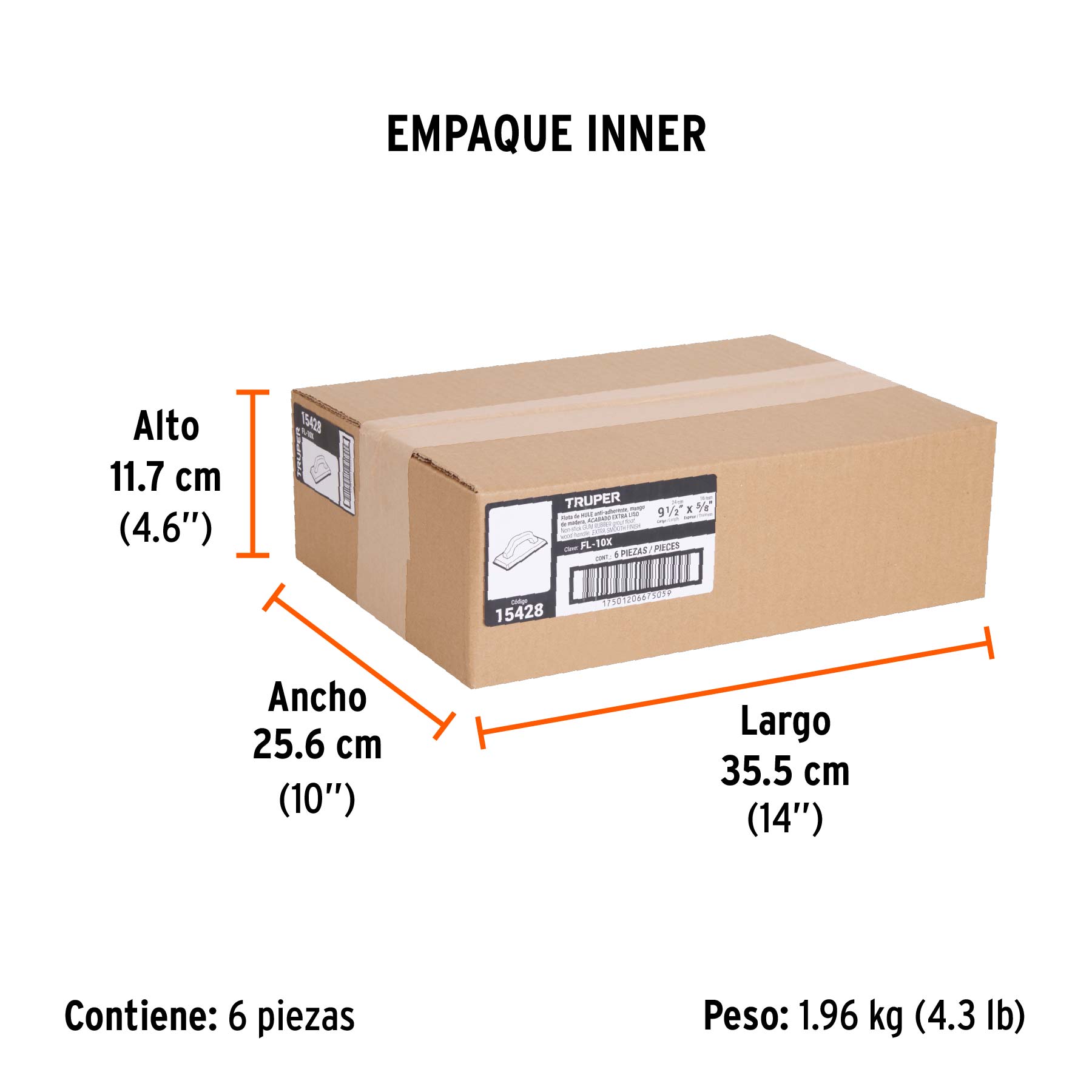 Flota de hule 9-1/2", espesor 5/8",acabado extraliso, TRUPER - Empaque