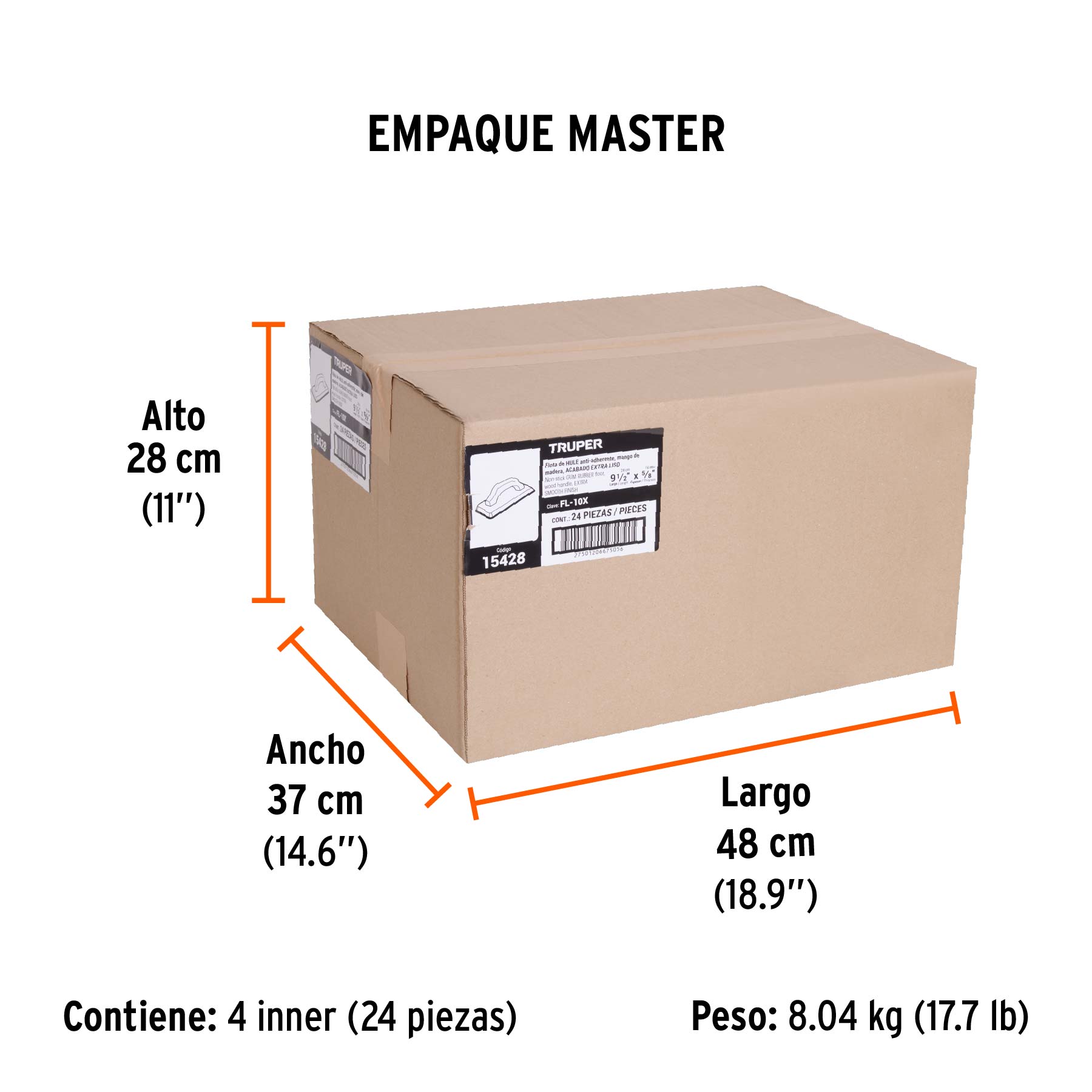 Flota de hule 9-1/2", espesor 5/8",acabado extraliso, TRUPER - Empaque