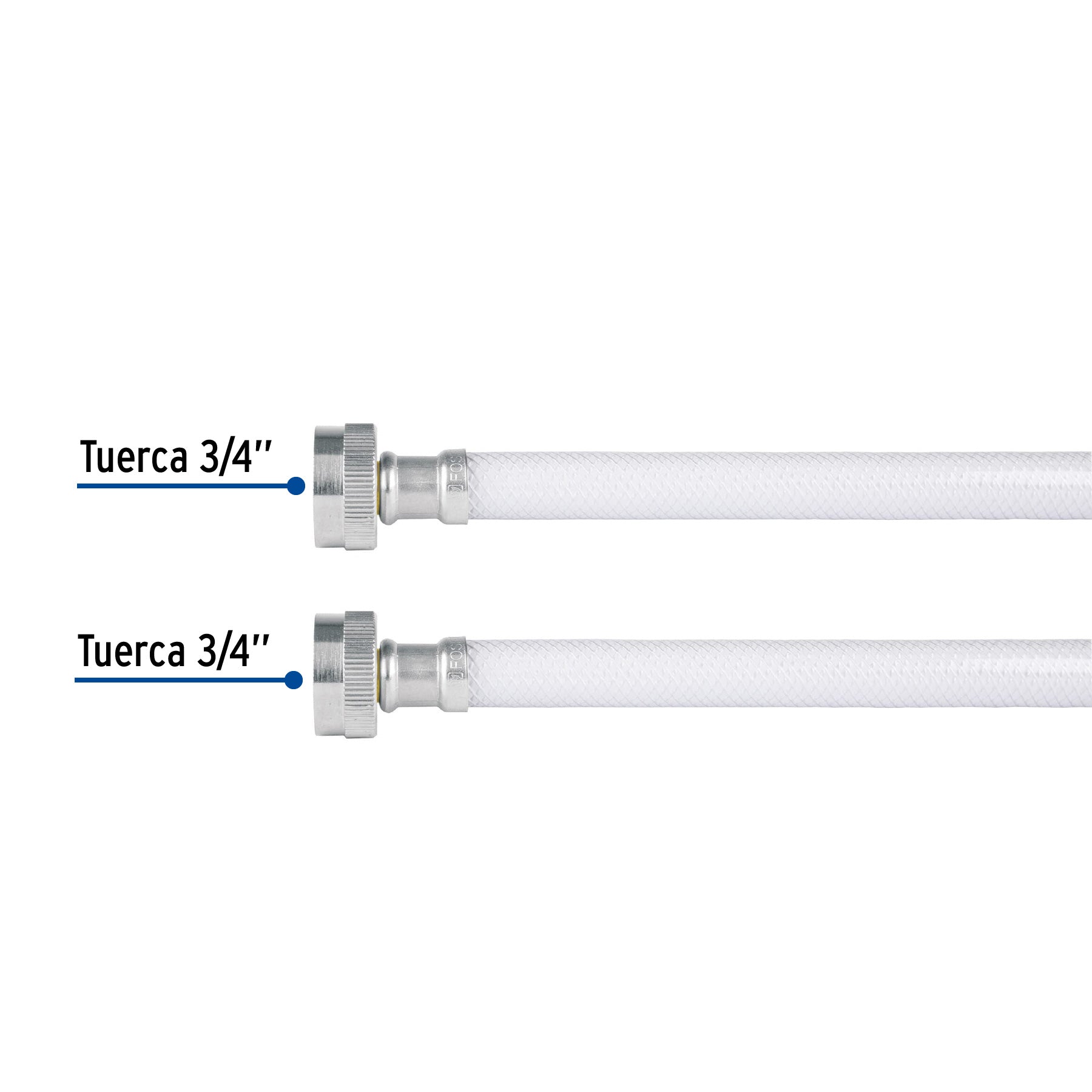 Manguera para lavadora, vinilo, 3/4" x 3/4", 1.2 m, FOSET