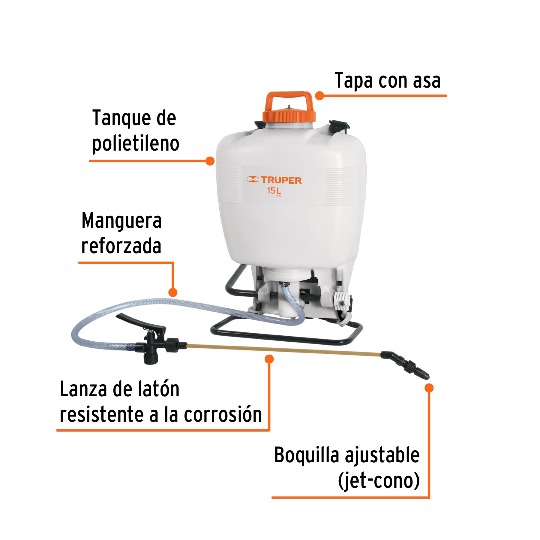 Fumigador de 15 L manual de mochila, TRUPER