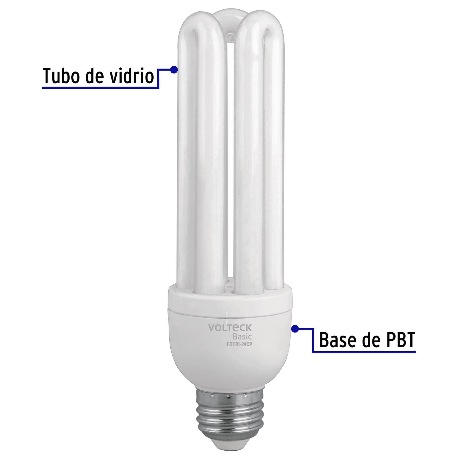 Lámpara triple T4 24 W luz de día en caja, VOLTECK