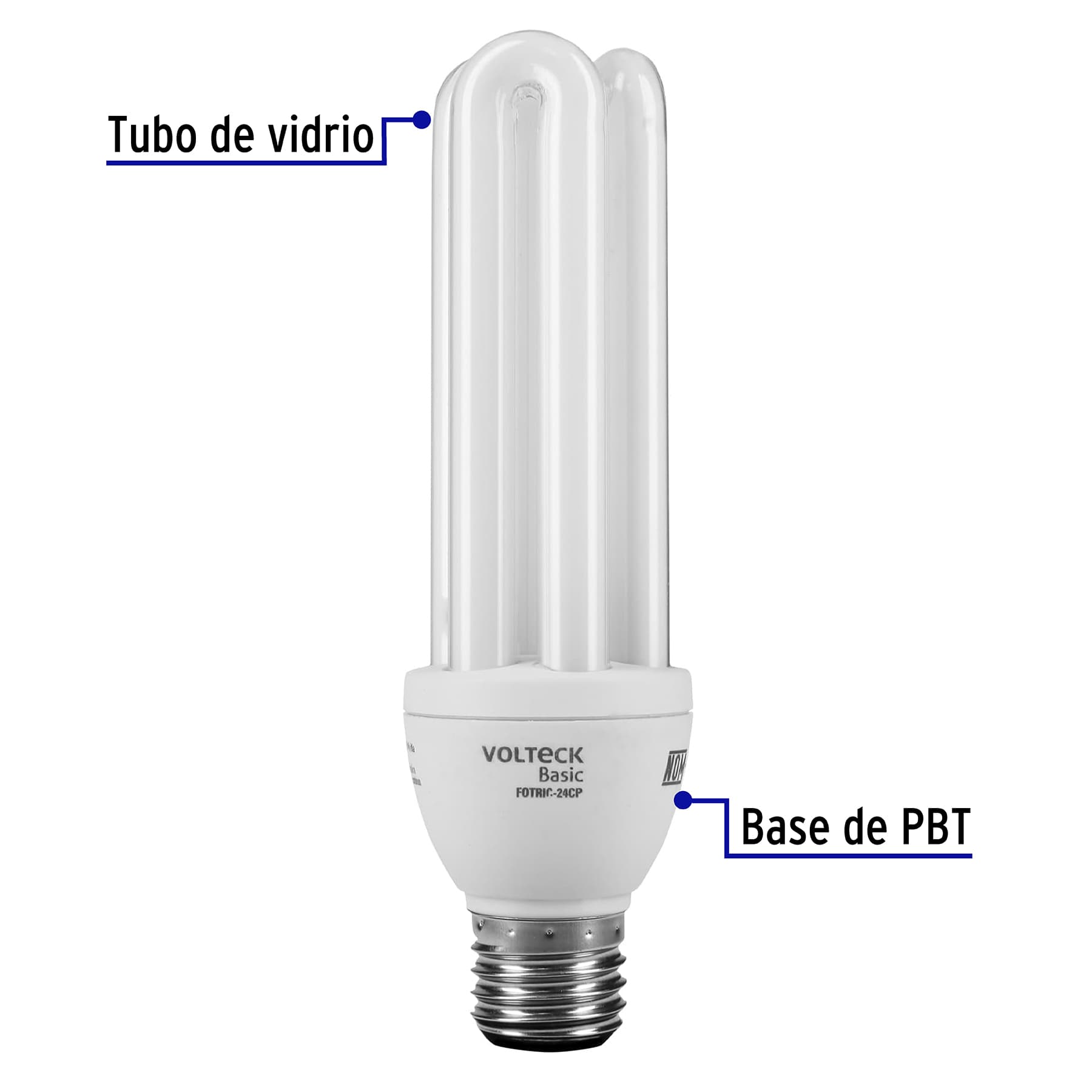 Lámpara triple T4 24 W luz cálida en caja, VOLTECK